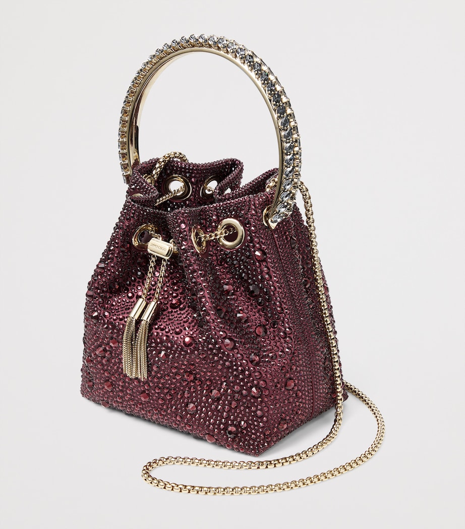 Jimmy Choo Embellished Bon Bon Top-Handle Bag Deep Merlot/crystal/ Image 2