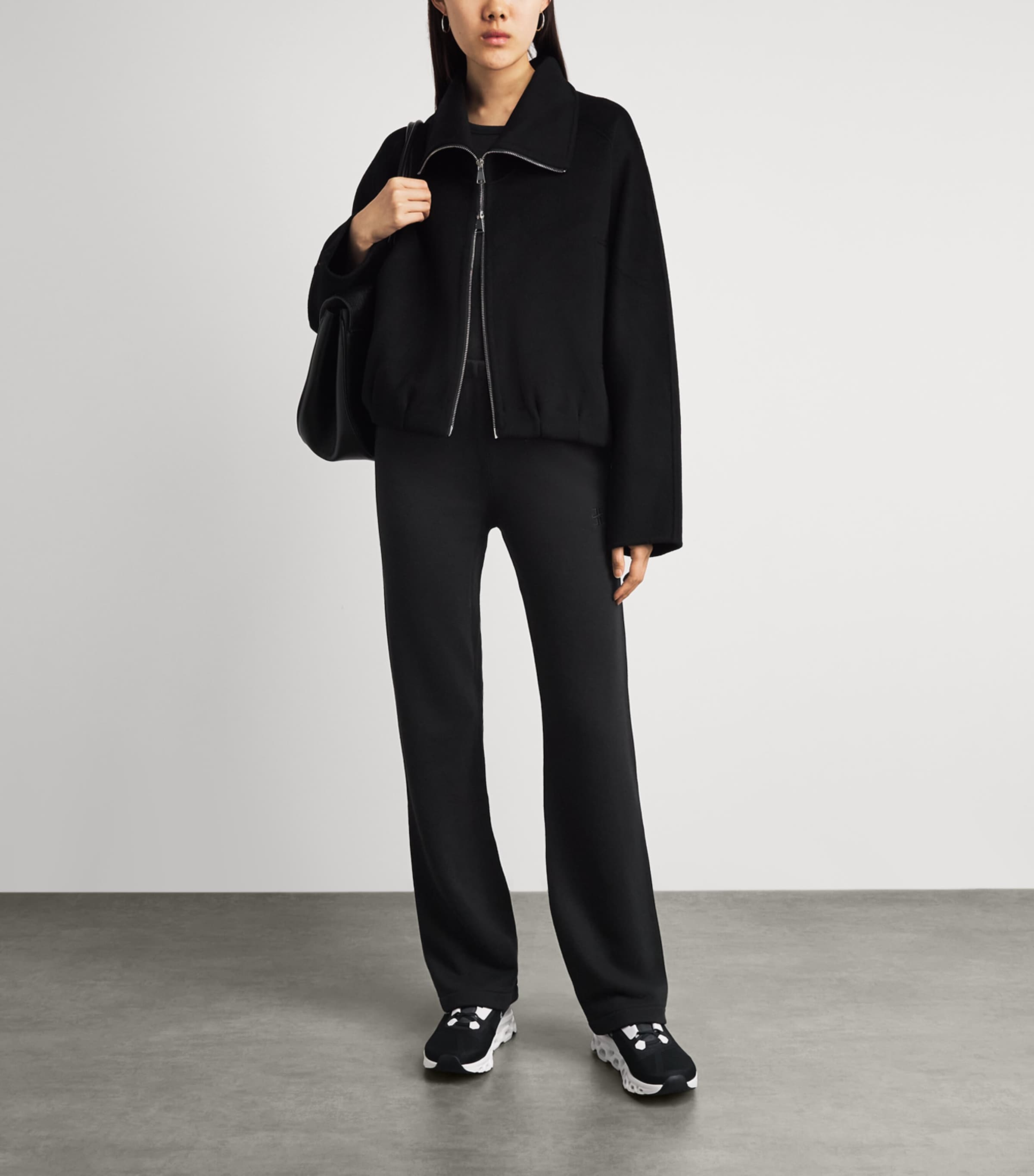 ÉTERNE Womens Cotton-Modal Straight-Leg Sweatpants Blk Black Image 2