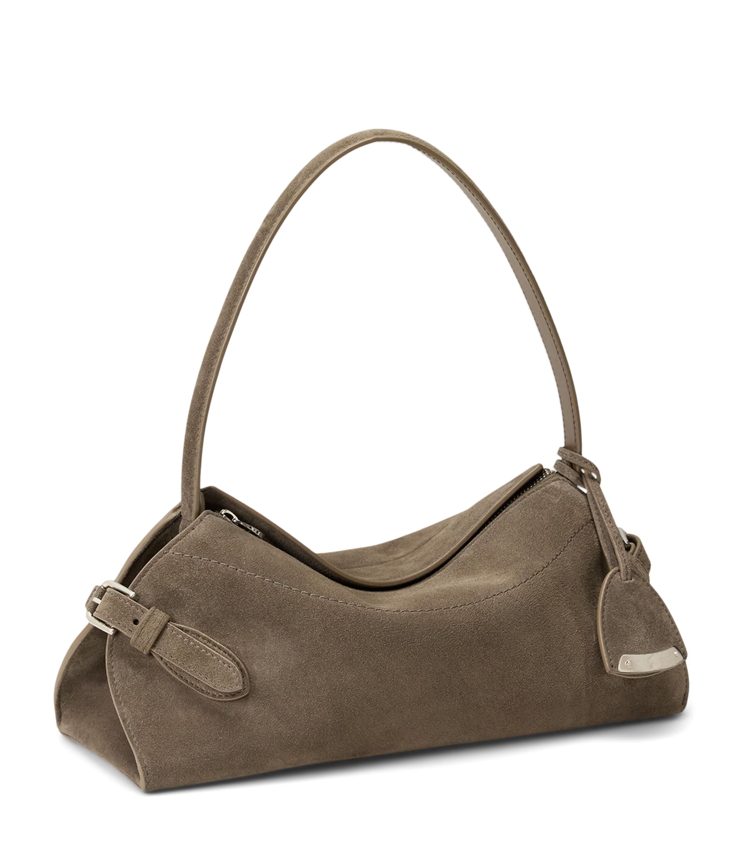 Ralph Lauren Collection Small Suede The Ralph Shoulder Bag Dark Taupe Image 1