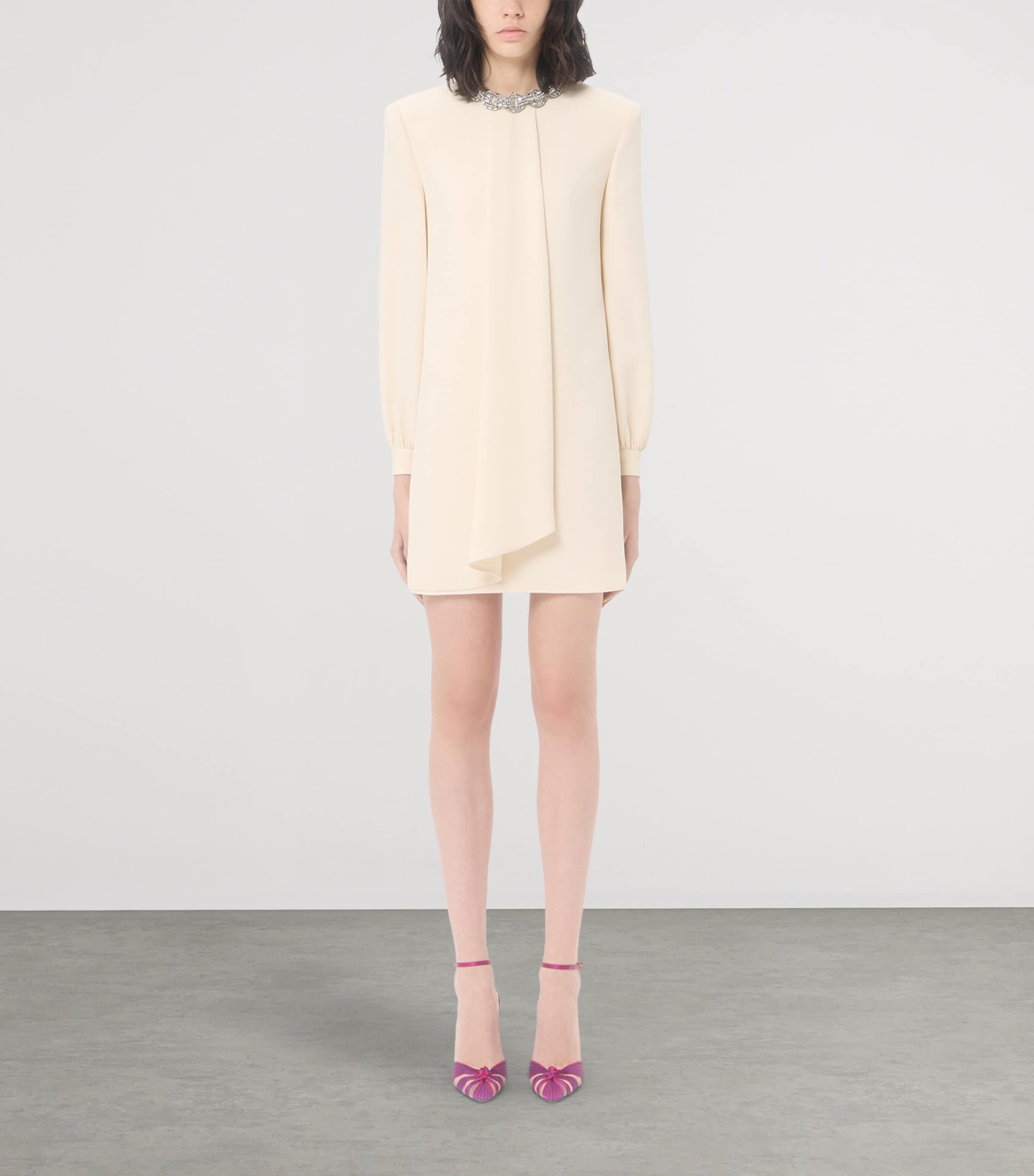 Valentino Womens Silk Cady Embroidered Mini Dress Image 3
