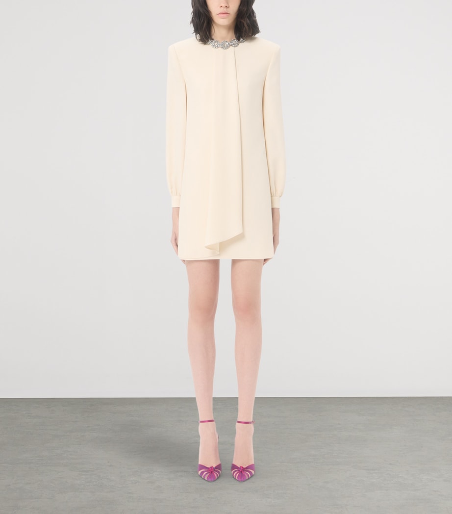 Valentino Womens Silk Cady Embroidered Mini Dress Image 3
