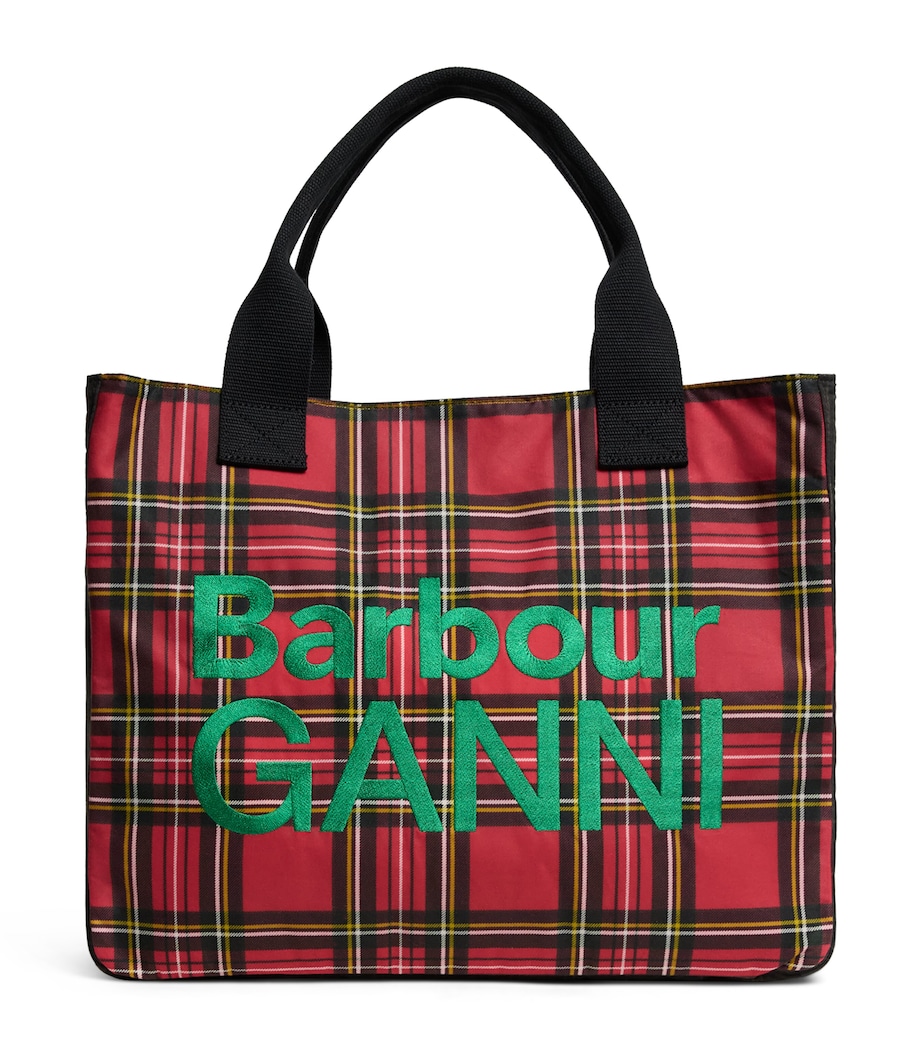 x GANNI Waxed Tartan Tote Bag CLSSC/RYL STWRT TRTN Image 1