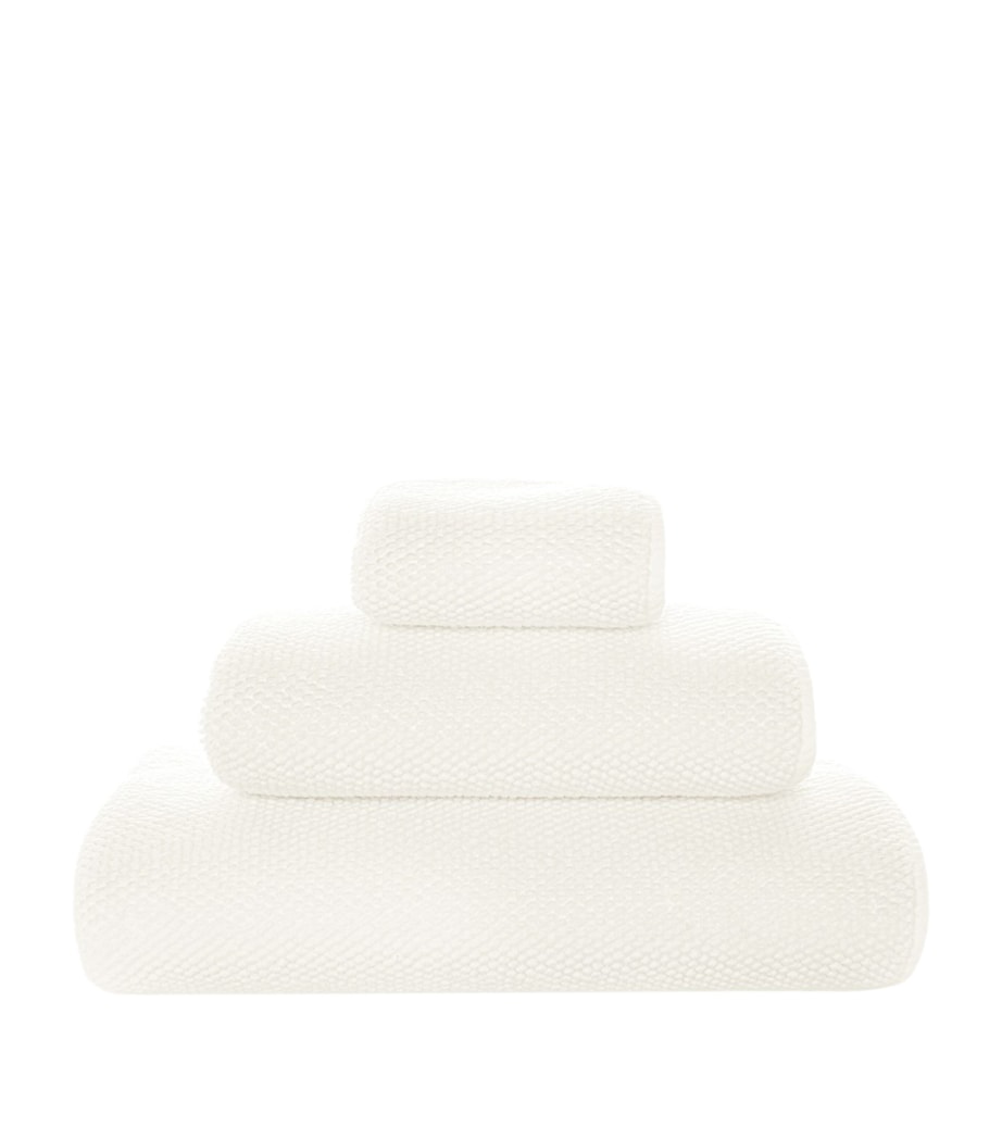GRACCIOZA Cotton Pearls Washcloth (30cm x 30cm) Snow Image 1