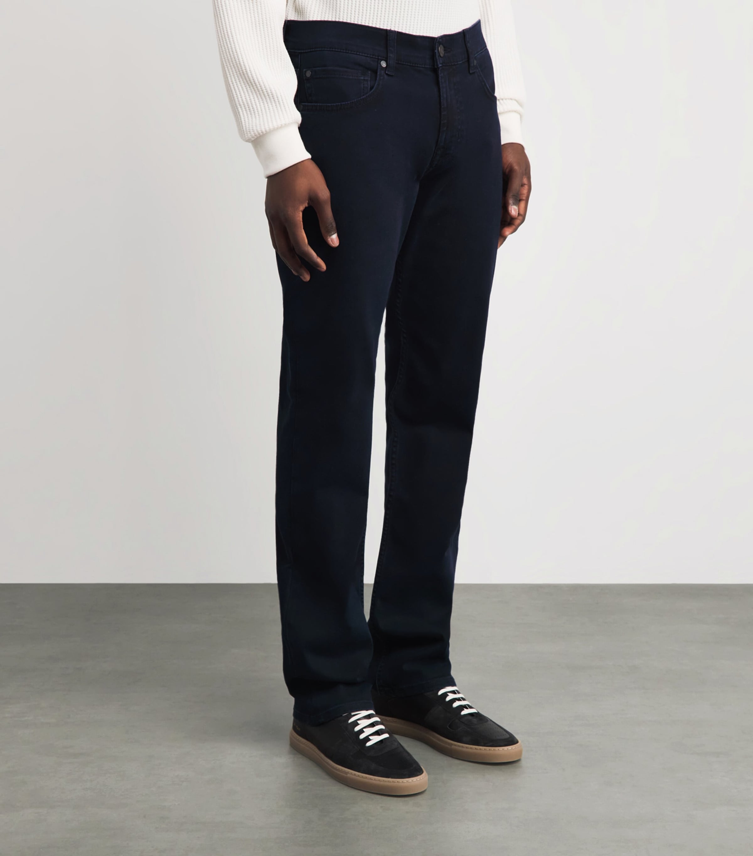 7 For All Mankind Mens Standard Straight Jeans Blue Black Image 4