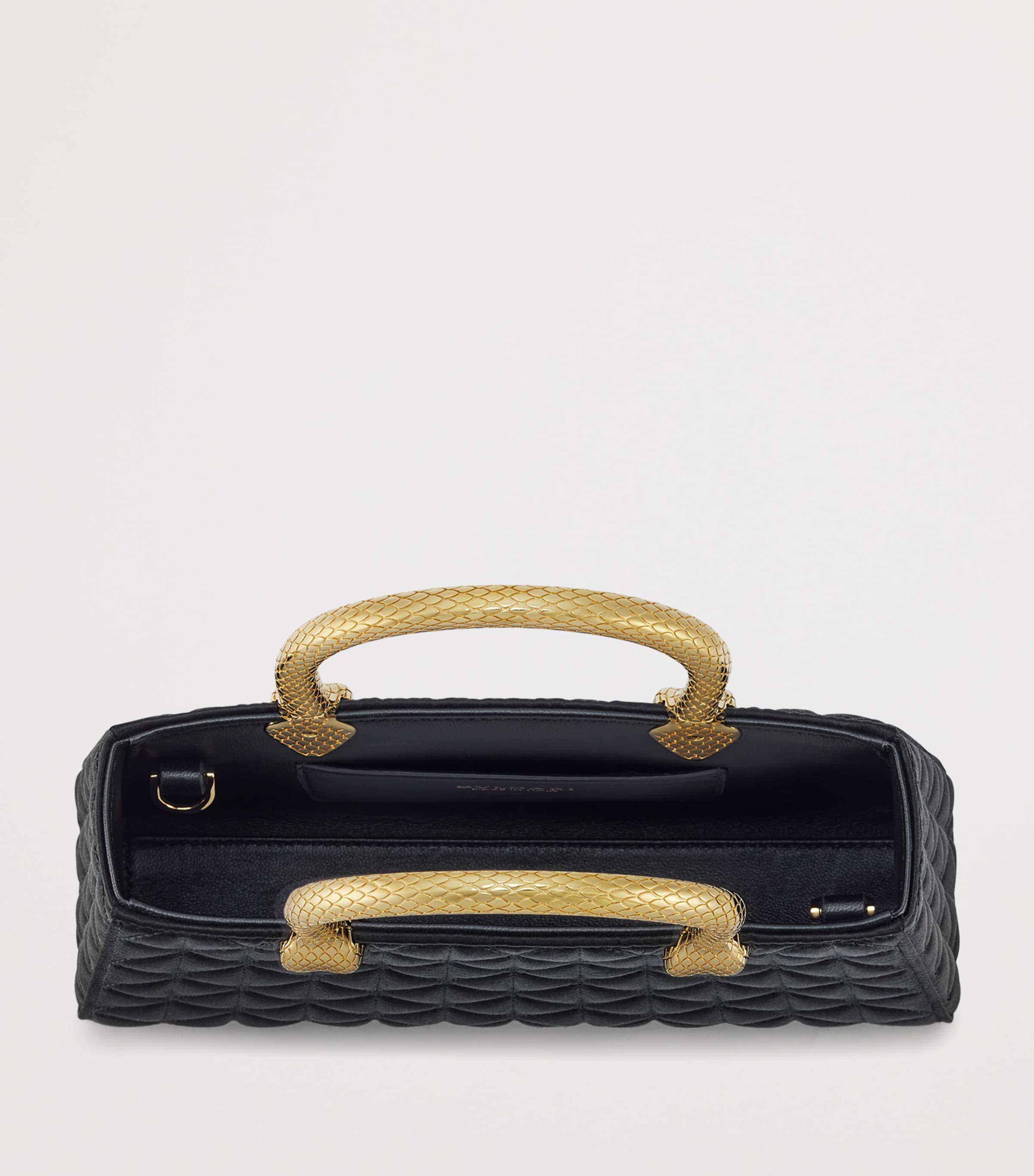 Satin Serpentine Duo Top-Handle Bag BLACK Image 3