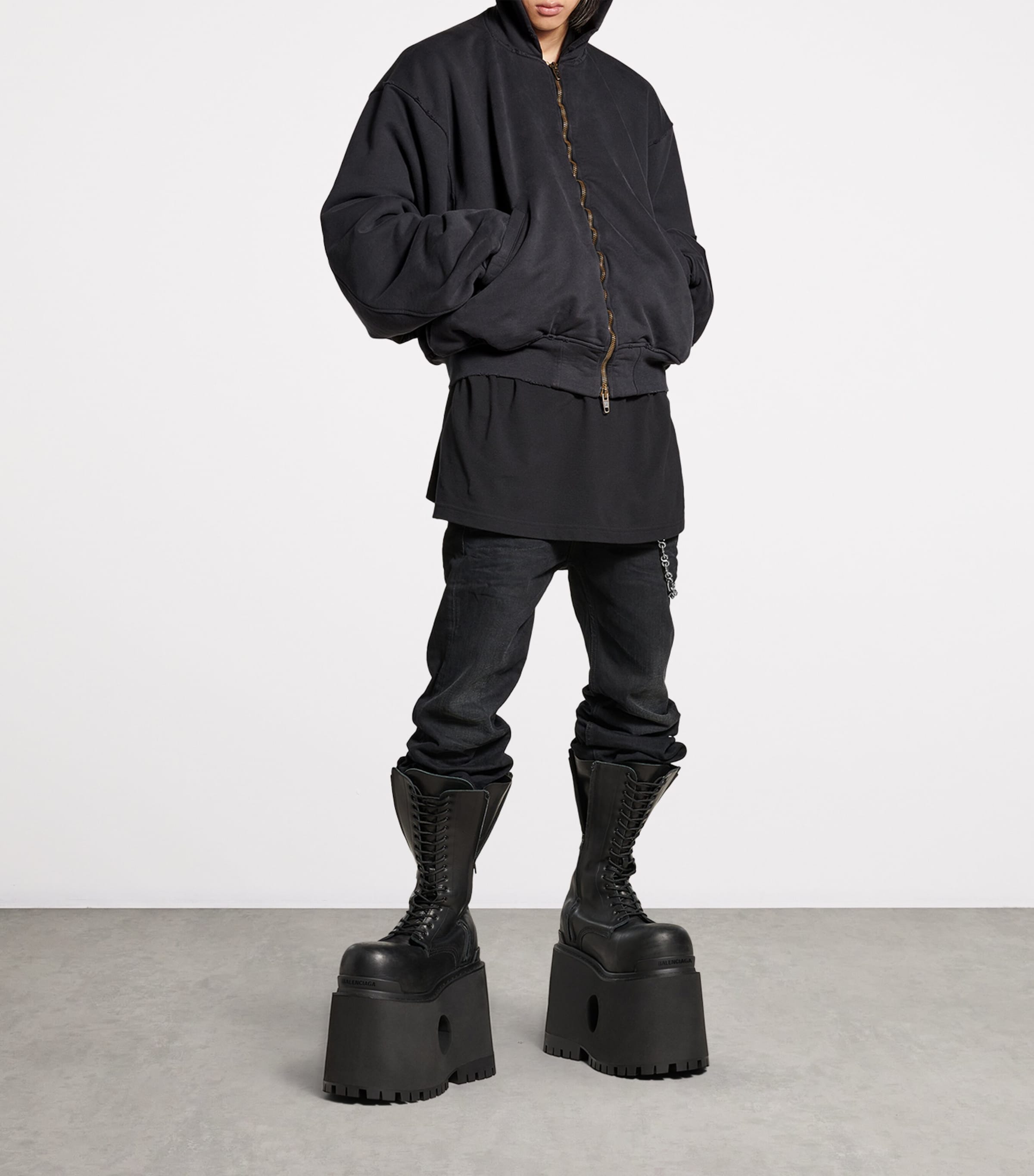 Cotton Hooded Bomber Jacket 8190 Image 4