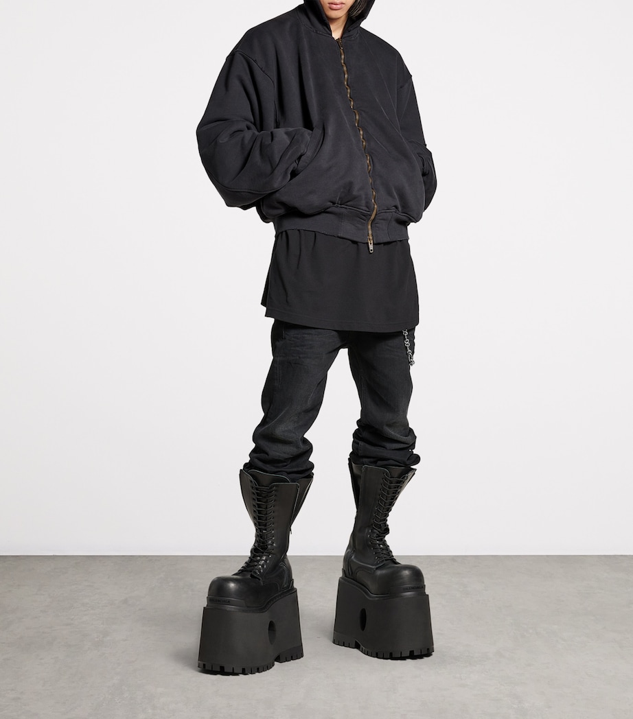 Cotton Hooded Bomber Jacket 8190 Image 4