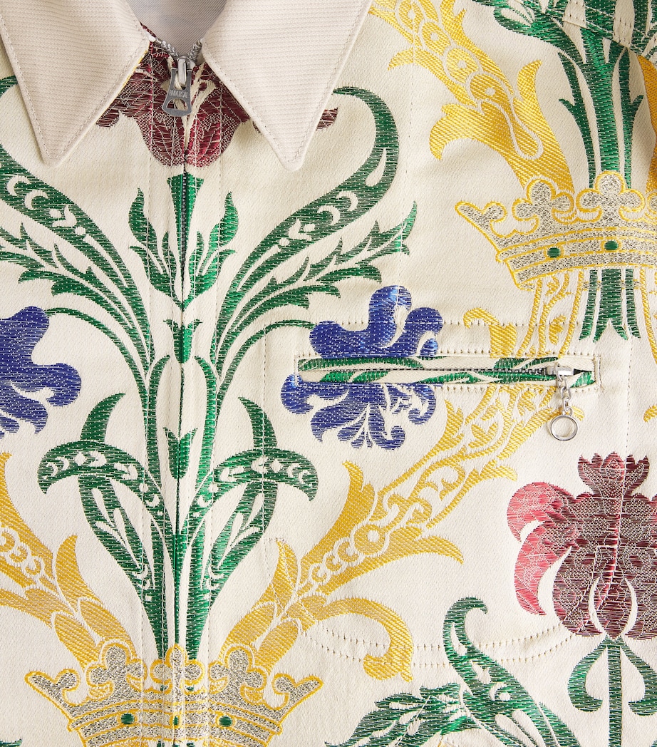 Junya Watanabe MAN Mens Embroidered Collared Jacket Ntrl/ylw/grn Image 2