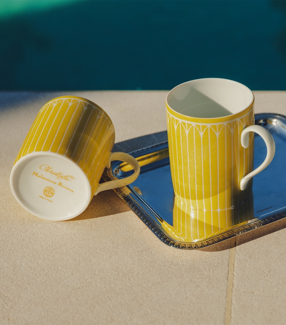 Christofle Porcelain Malmaison Riviera Mug White/yellow Image 2