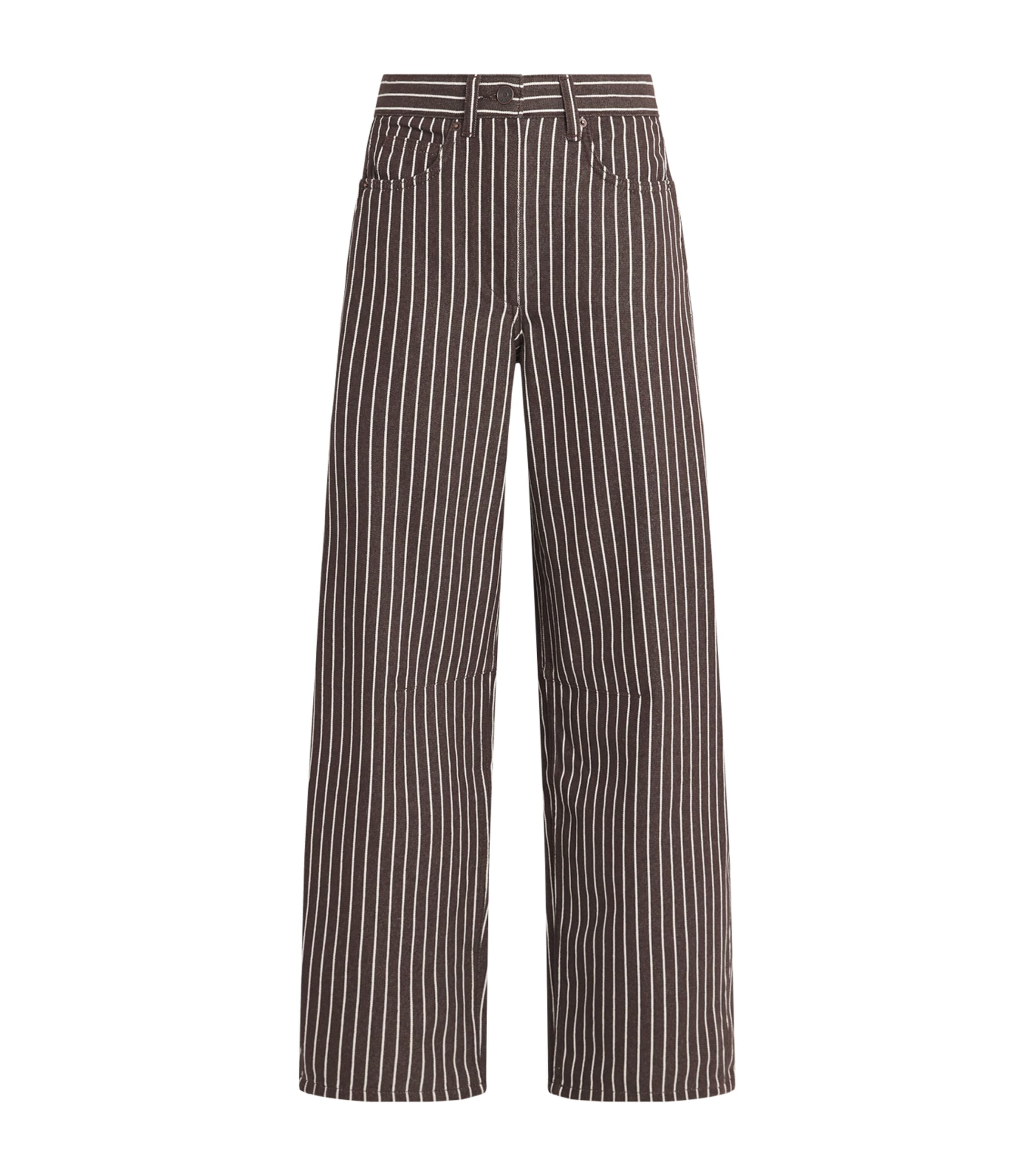 Me+em Extreme Seam Stripe Jeans In Brown