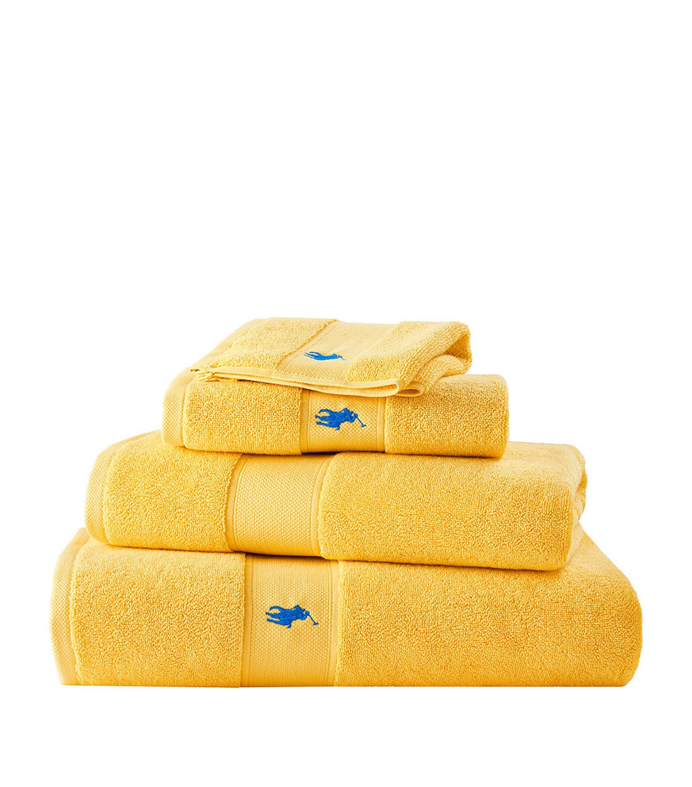 Shop Ralph Lauren Polo Player Bath Sheet In Yellow