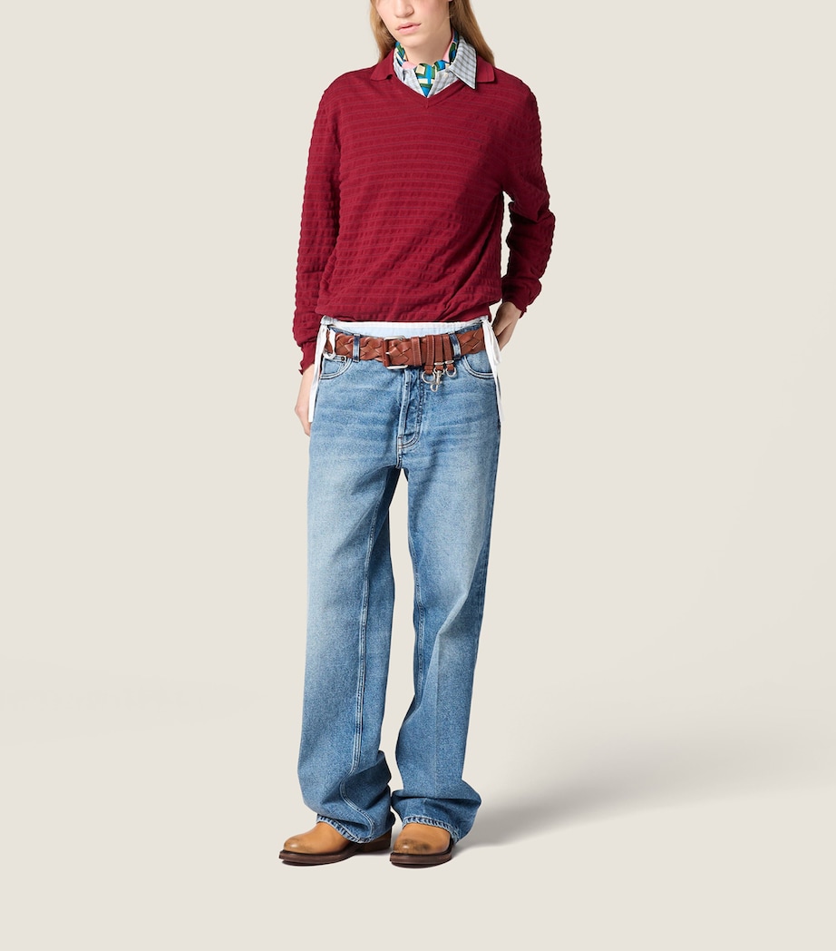 Miu Miu Womens Mid-wash Denim Jeans Blue Image 2