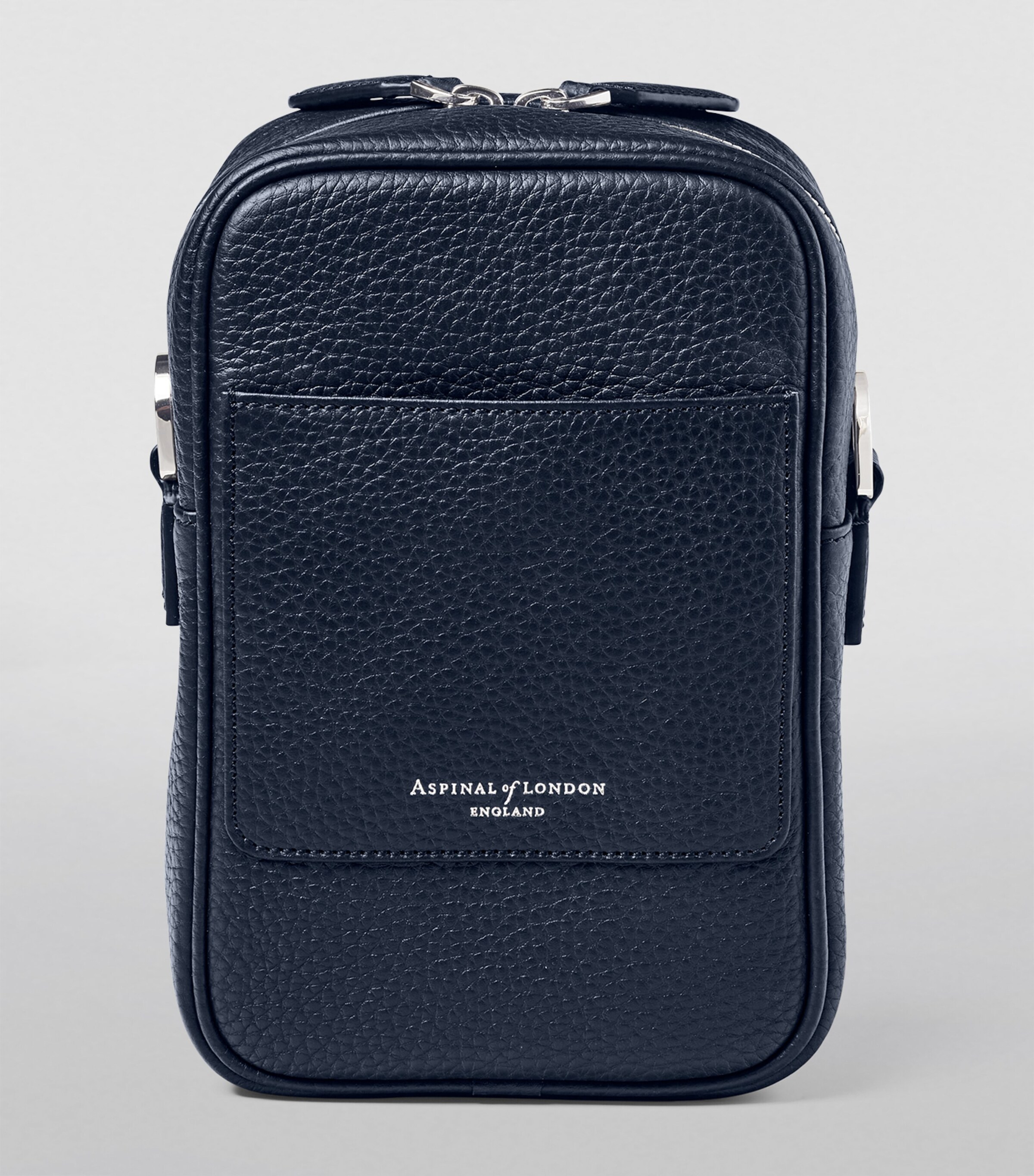 Leather Reporter North South Cross-Body Bag NAVY Image 3