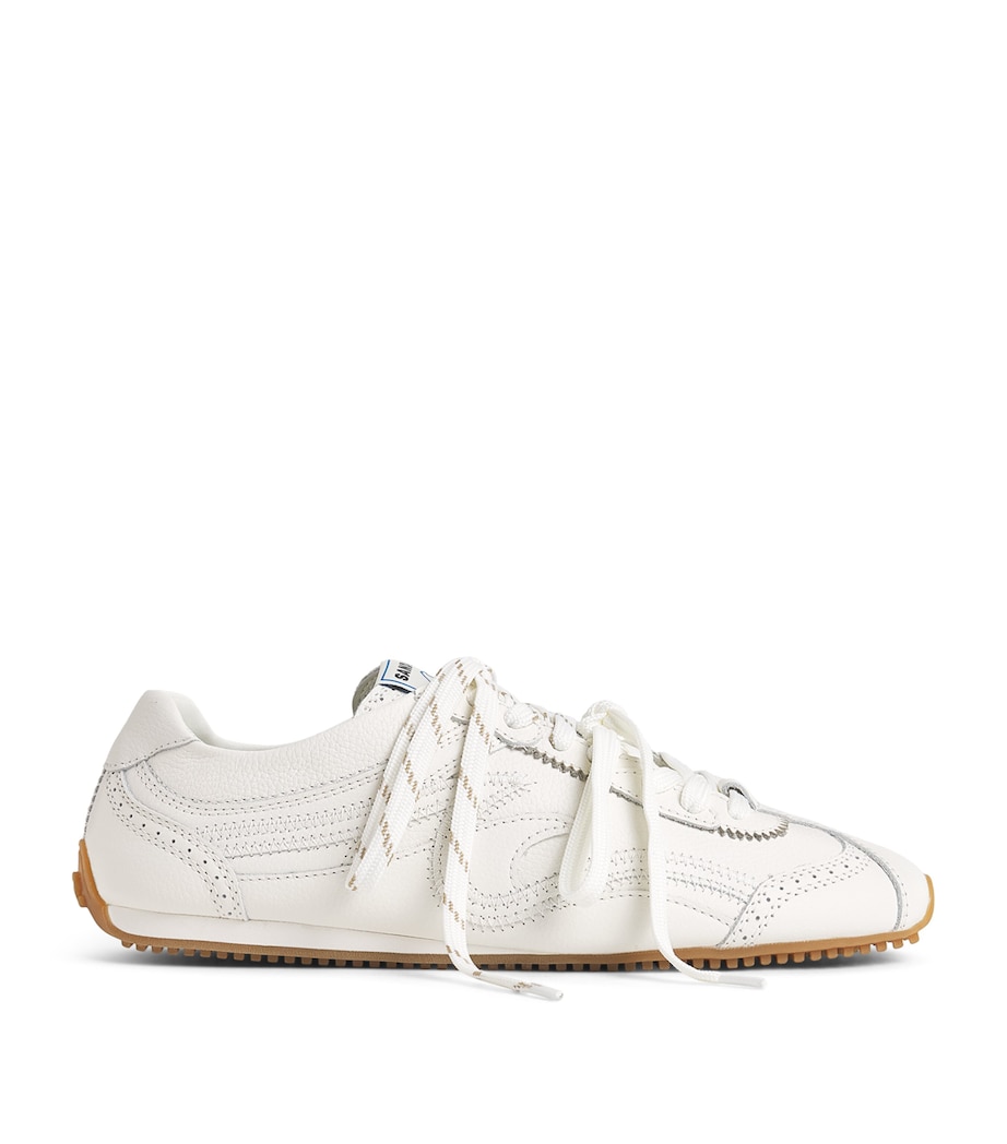Sandro Paris Leather Light Wave Sneakers Ecru Image 1