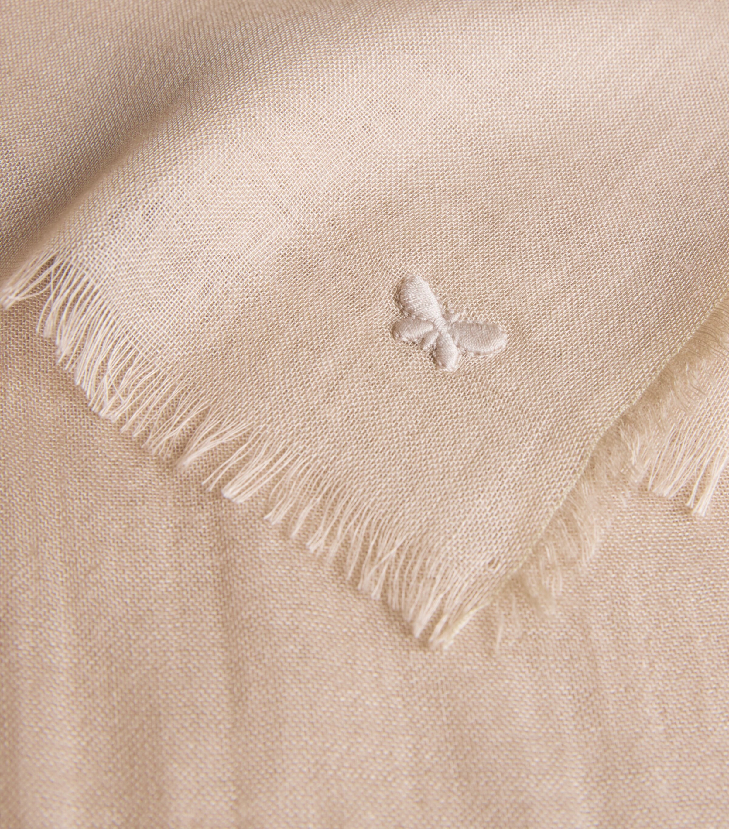 Viscose-Cashmere Butterfly Scarf SAND Image 5