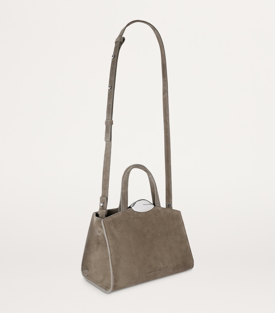 Small Suede Serena Top-Handle Bag BROWN Image 2