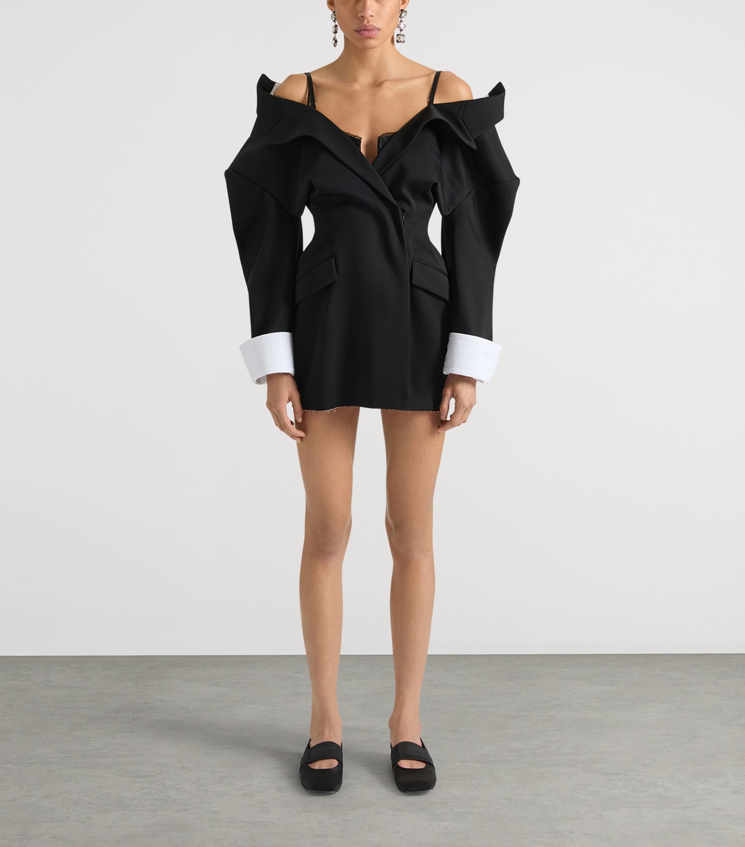 Givenchy Womens Wool Deconstructed Blazer Mini Dress Black Image 2