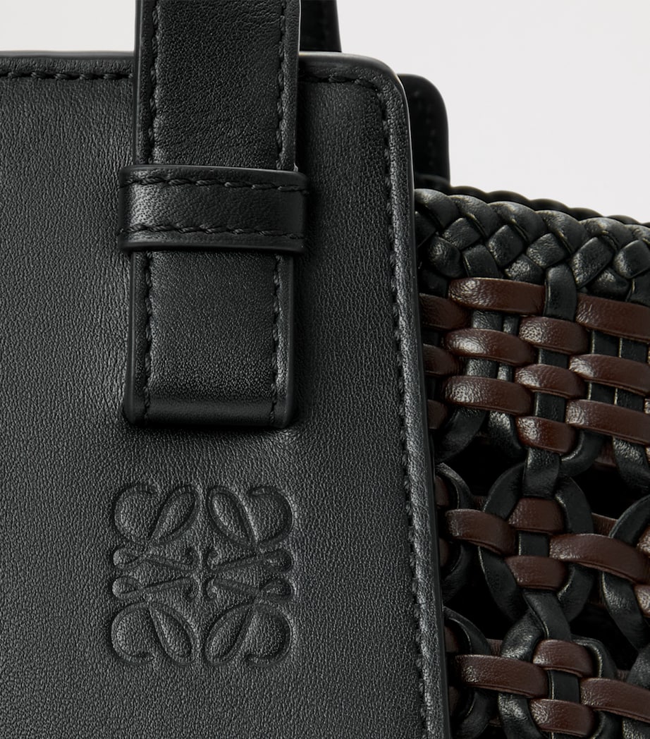 Leather Hammock Top-Handle Bag BLACK/BROWN Image 9