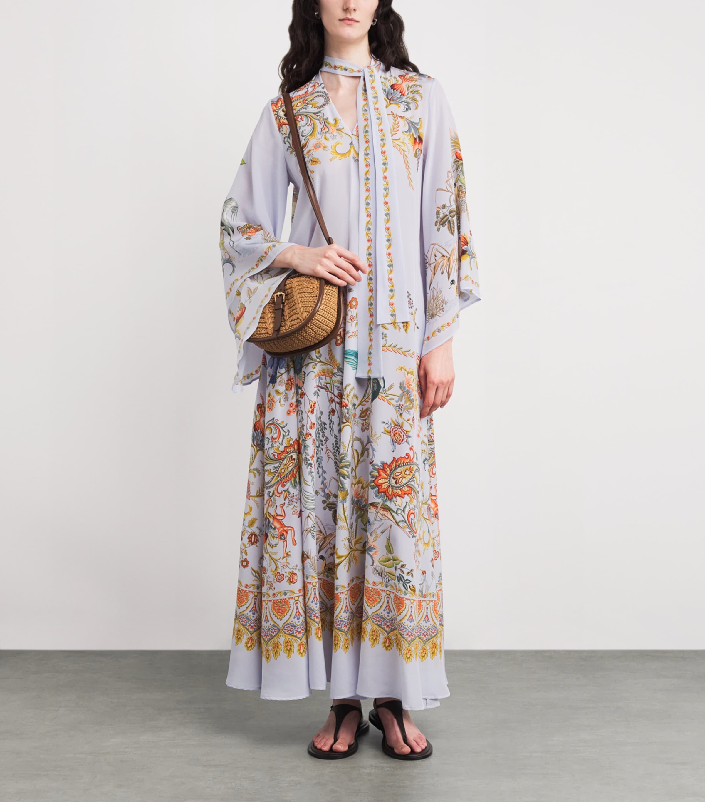 Silk Printed Maxi Dress X0802 Image 2