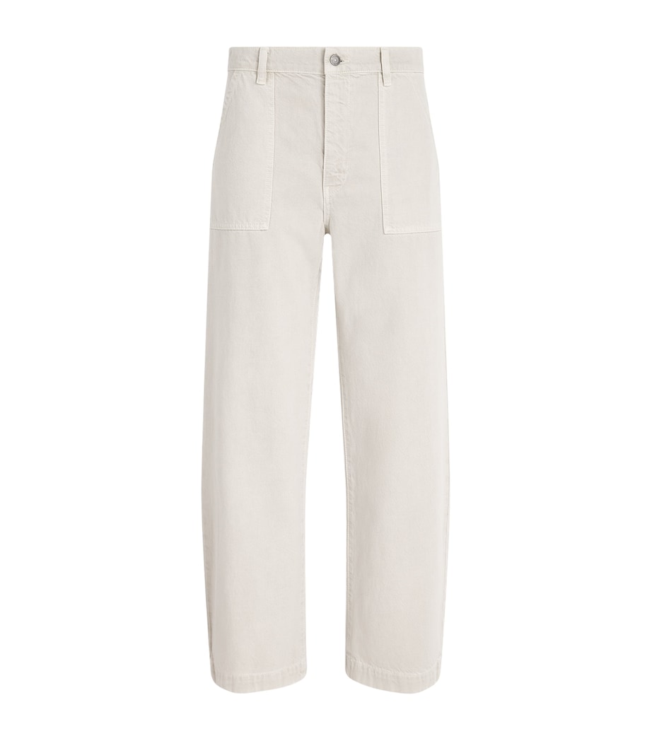 FRAME Womens The Bow Cargo Trousers Flax Image 1