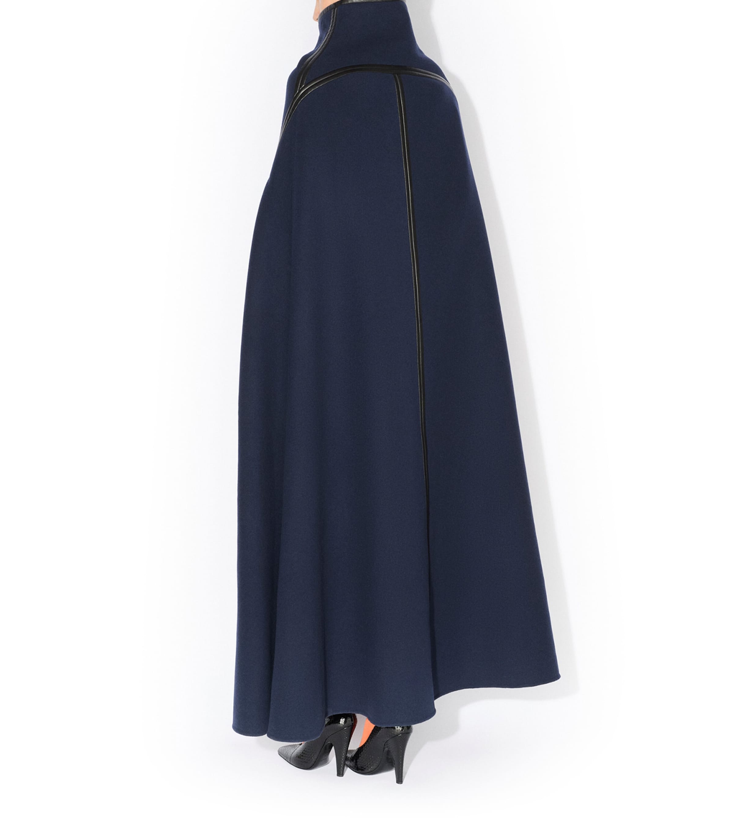 Alaïa Womens Wool Cape Marine Image 3