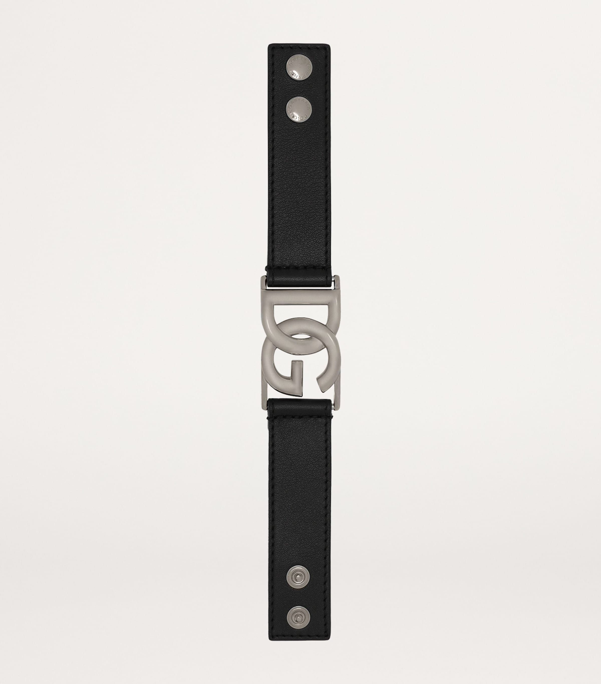 Leather Logo Bracelet 8E912-BLACK/DARK GRE Image 4