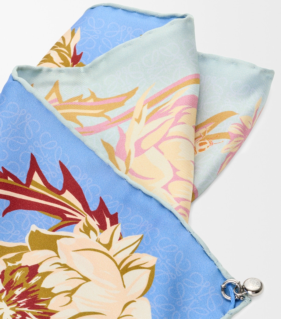 LOEWE x Paula's Ibiza Silk Anagram Scarf Light Blue/blue Image 5