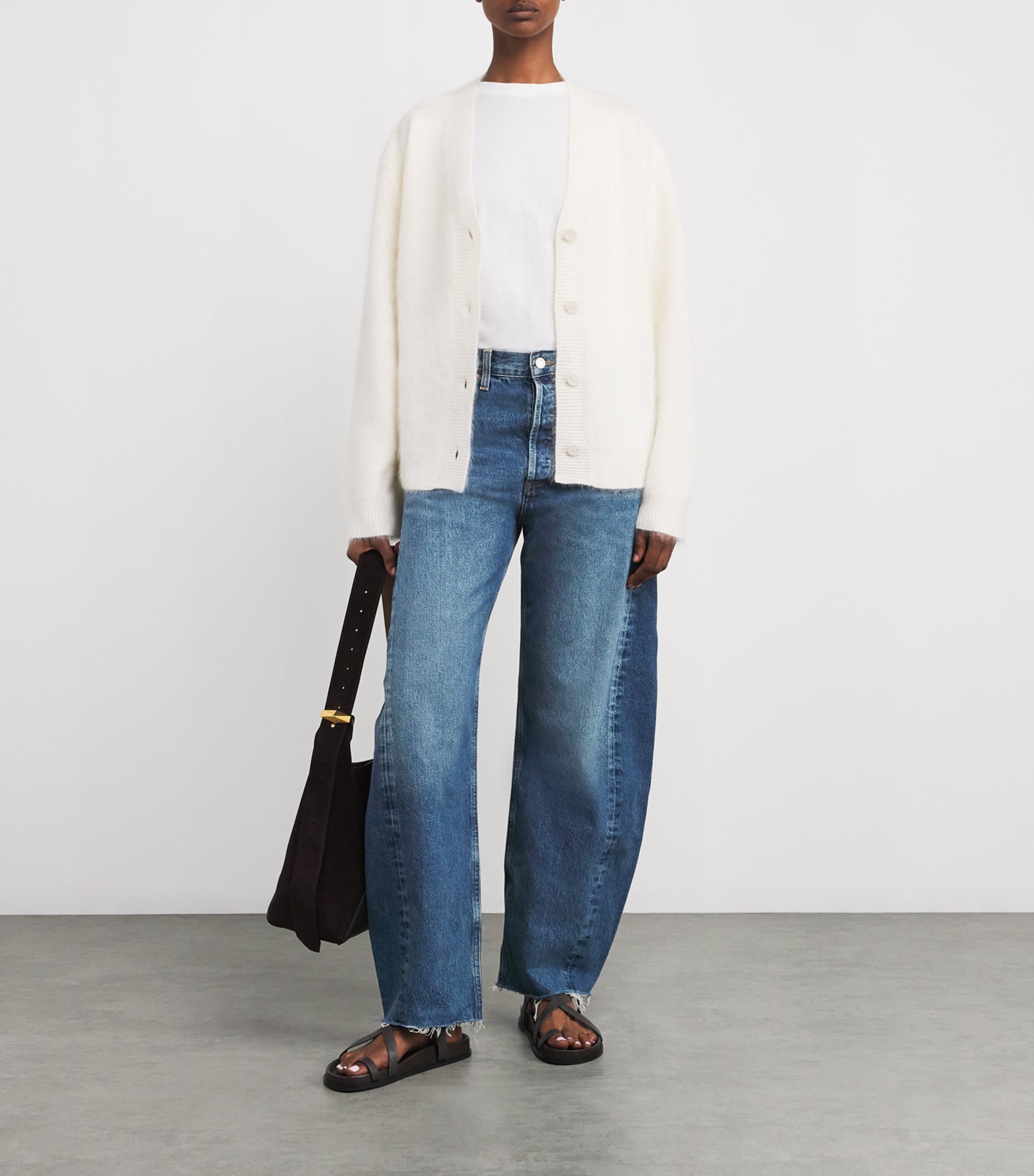 AGOLDE Womens Luna Barrel-Leg Jeans Split (combo Md Ind) Image 2