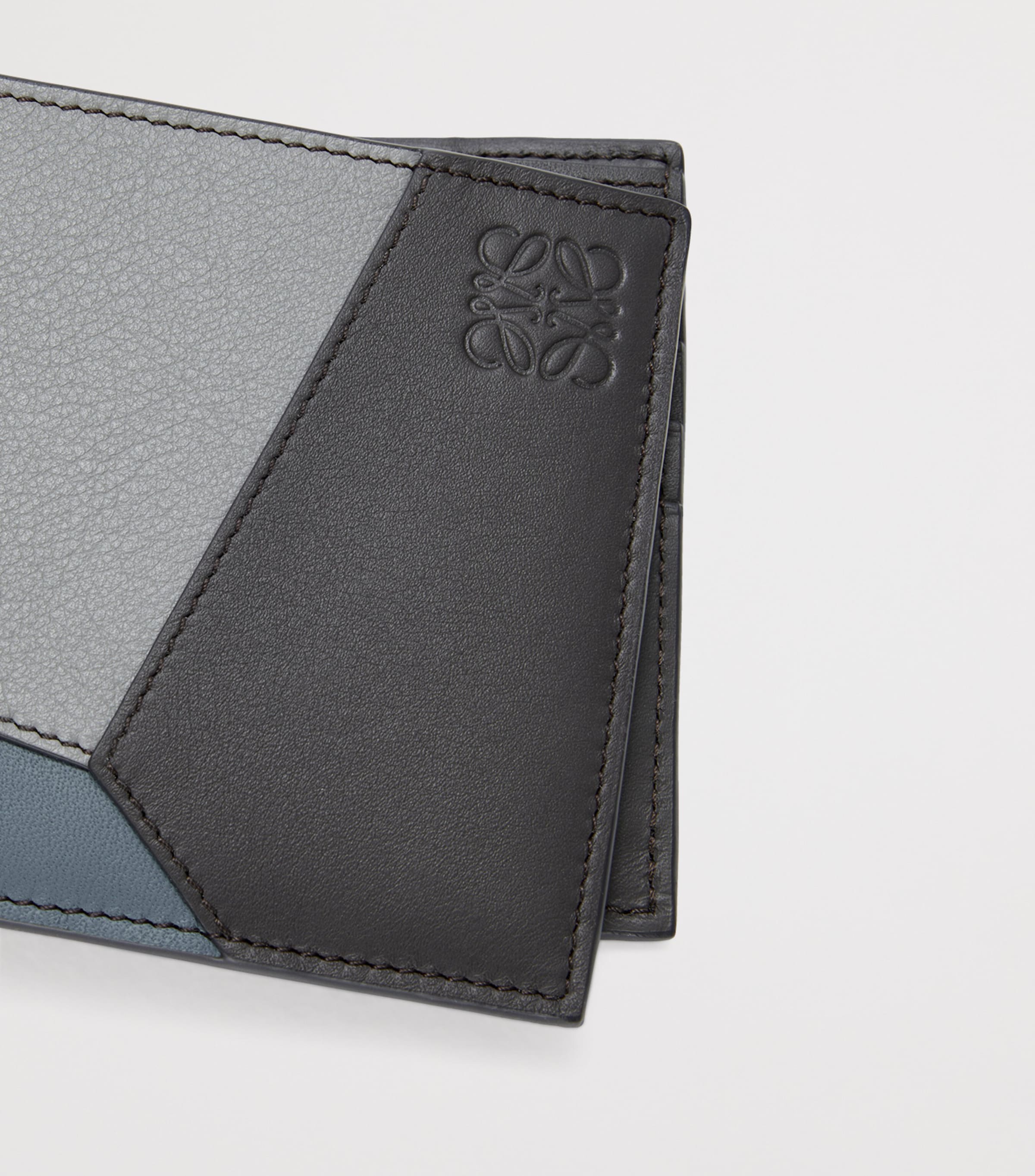 Leather Puzzle Edge Bifold Wallet GREY/STORM BLUE Image 5