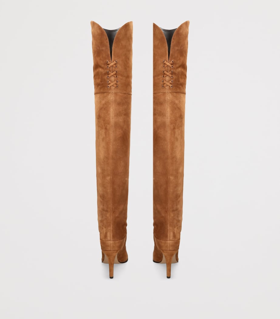 Suede Eve Over-The-Knee Boots 85 DARK BROWN Image 2