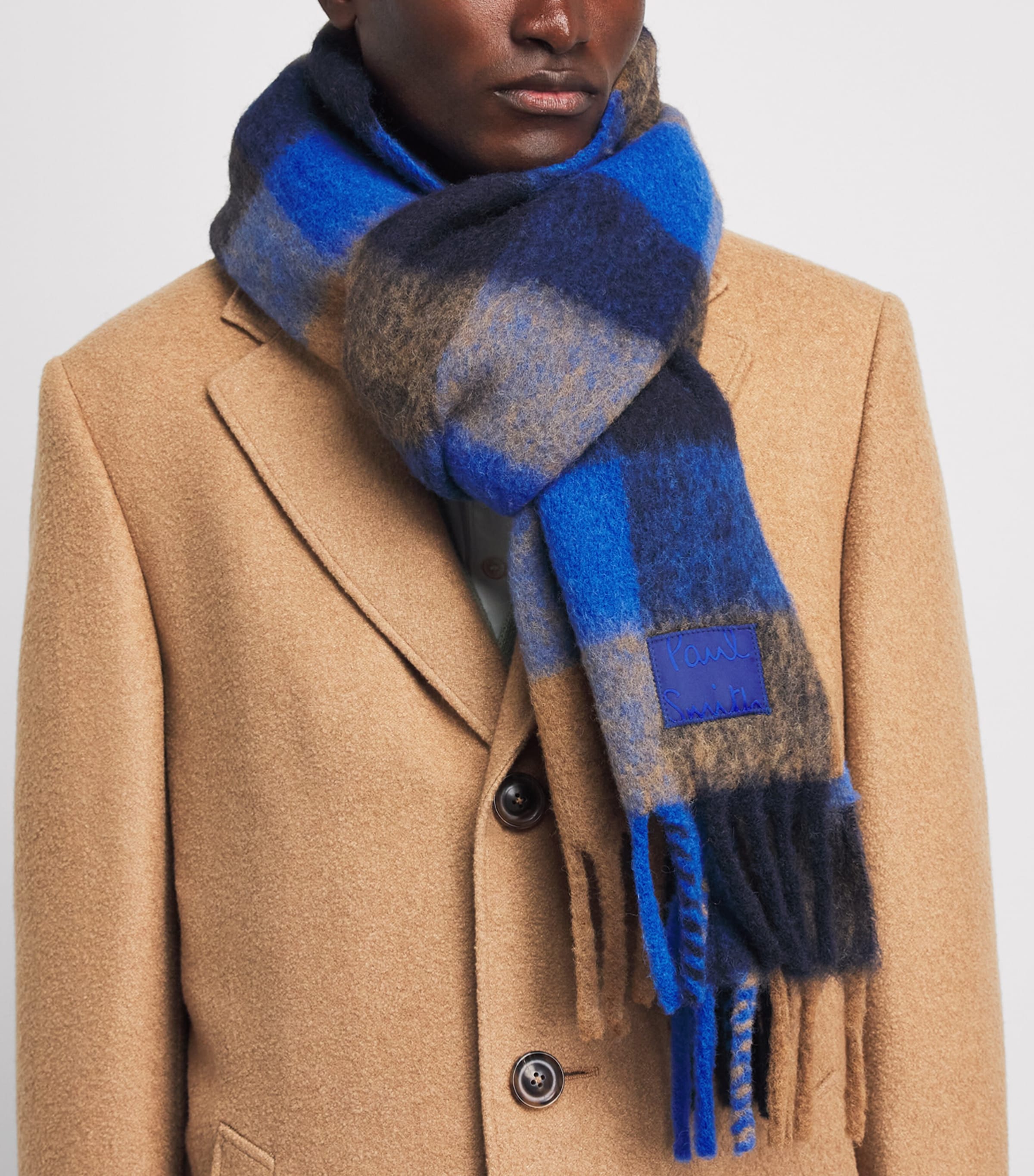 Paul Smith Alpaca-Blend Check Scarf Image 3