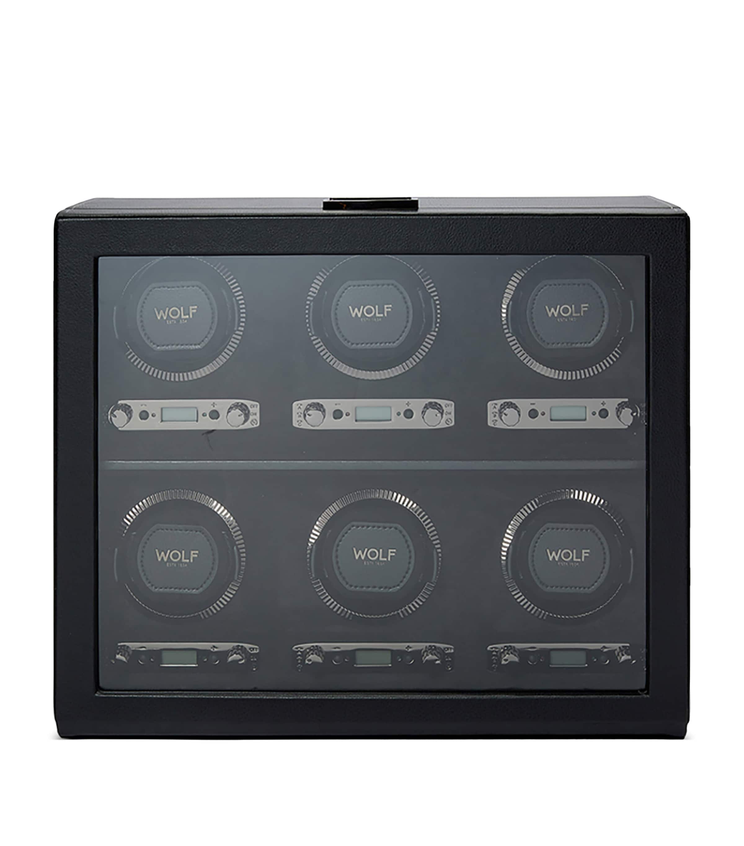 WOLF British Racing 6-Piece Watch Winder Black Image 1
