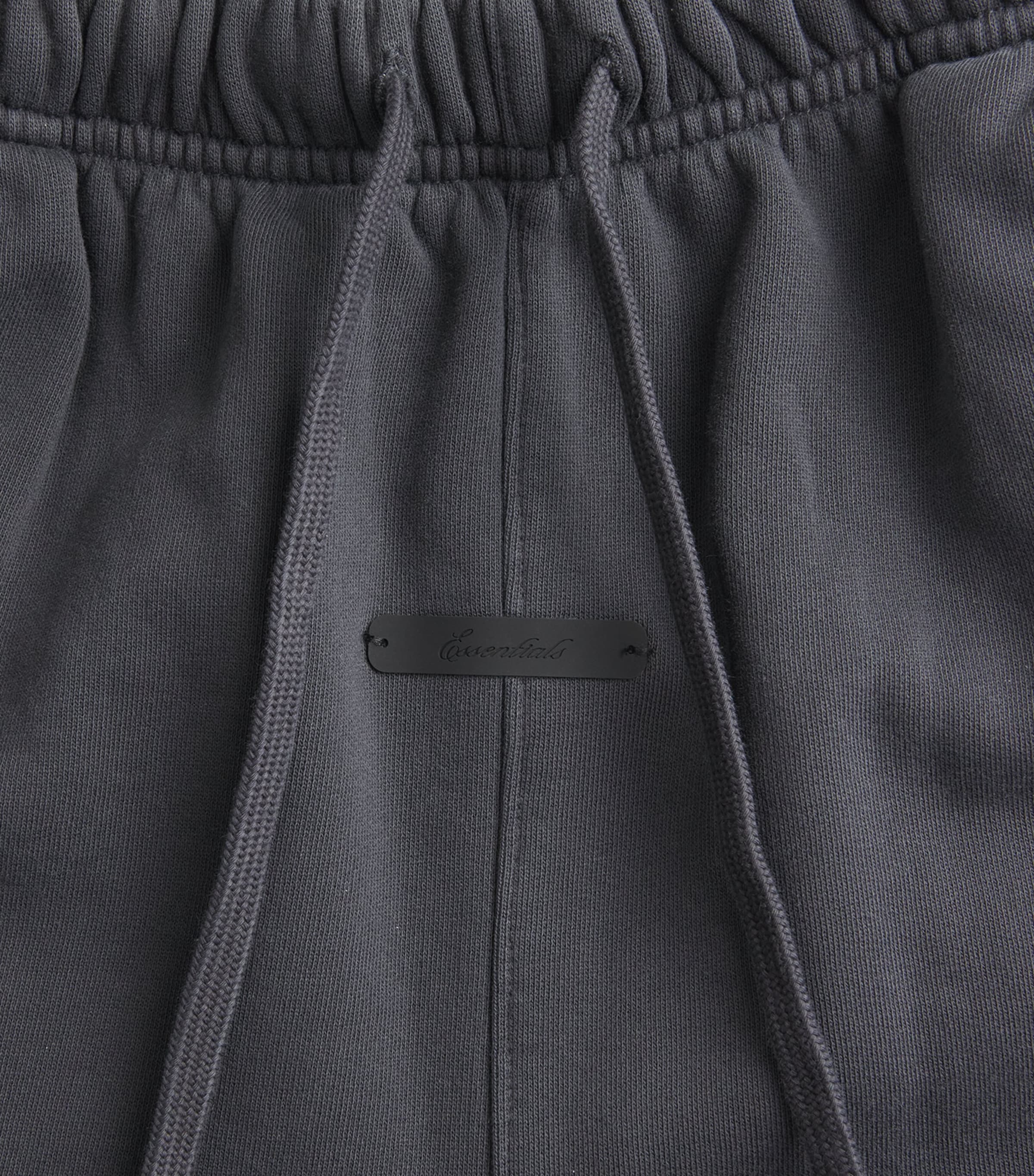 FEAR OF GOD ESSENTIALS Mens Cotton Logo Sweat Shorts Faded Black Image 6