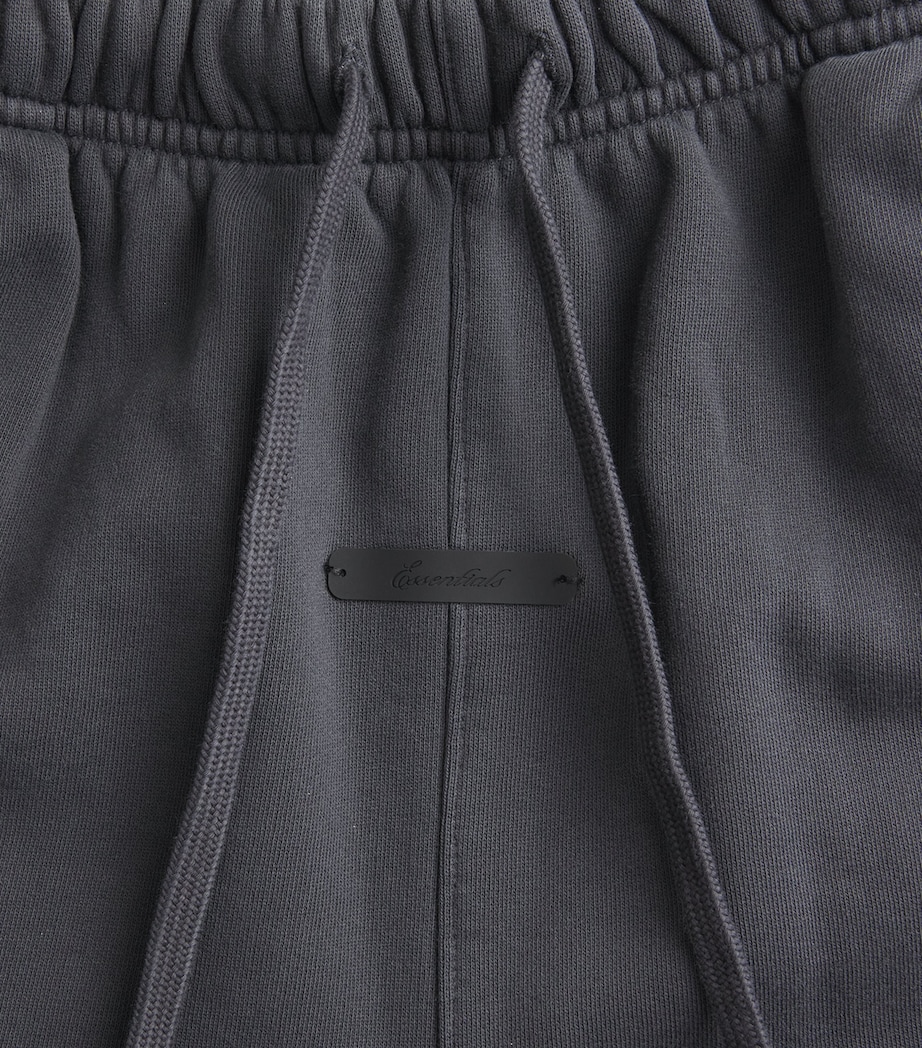 FEAR OF GOD ESSENTIALS Mens Cotton Logo Sweat Shorts Faded Black Image 6