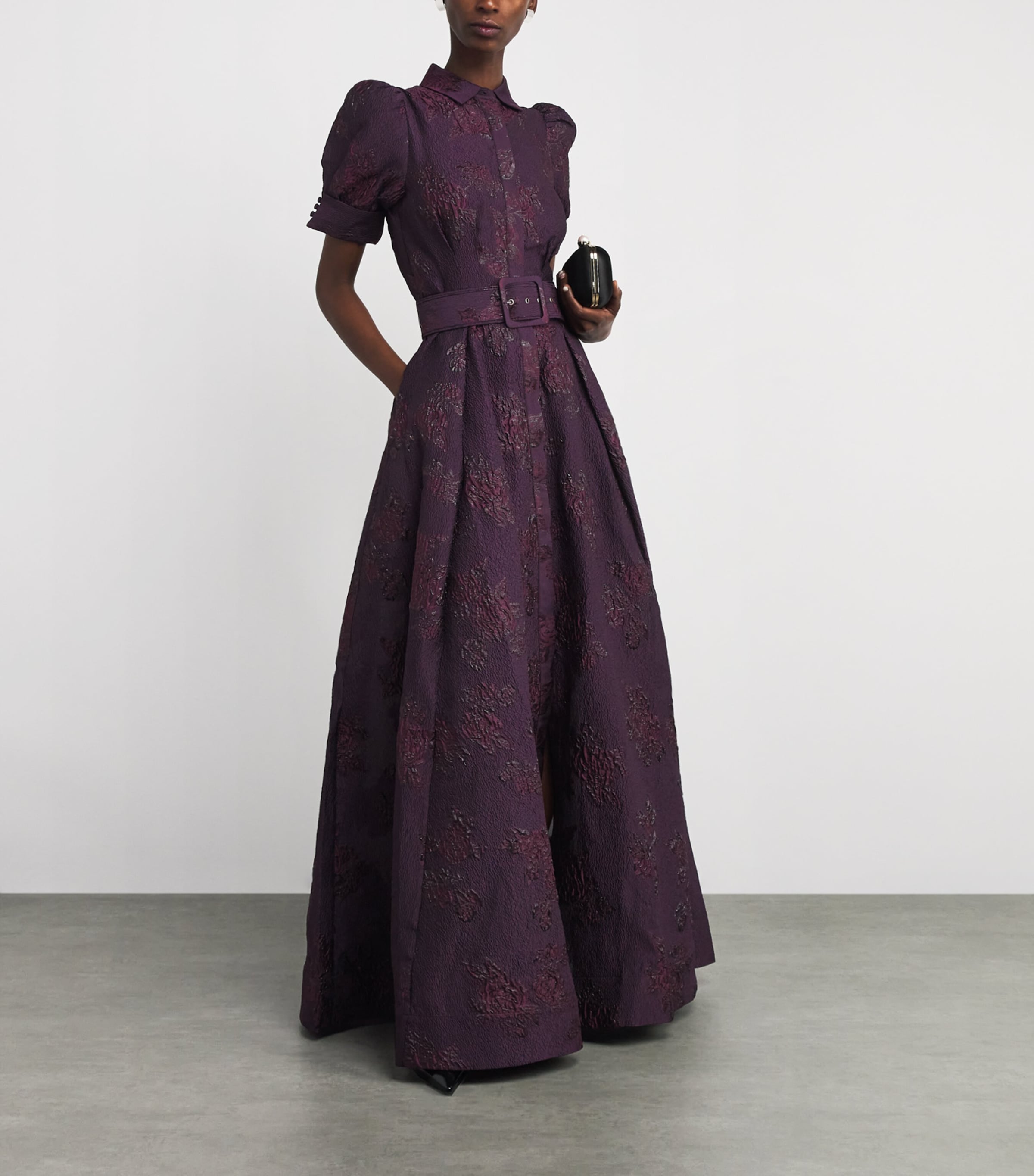 Brocade Alfina Gown BLACKBERRY Image 2