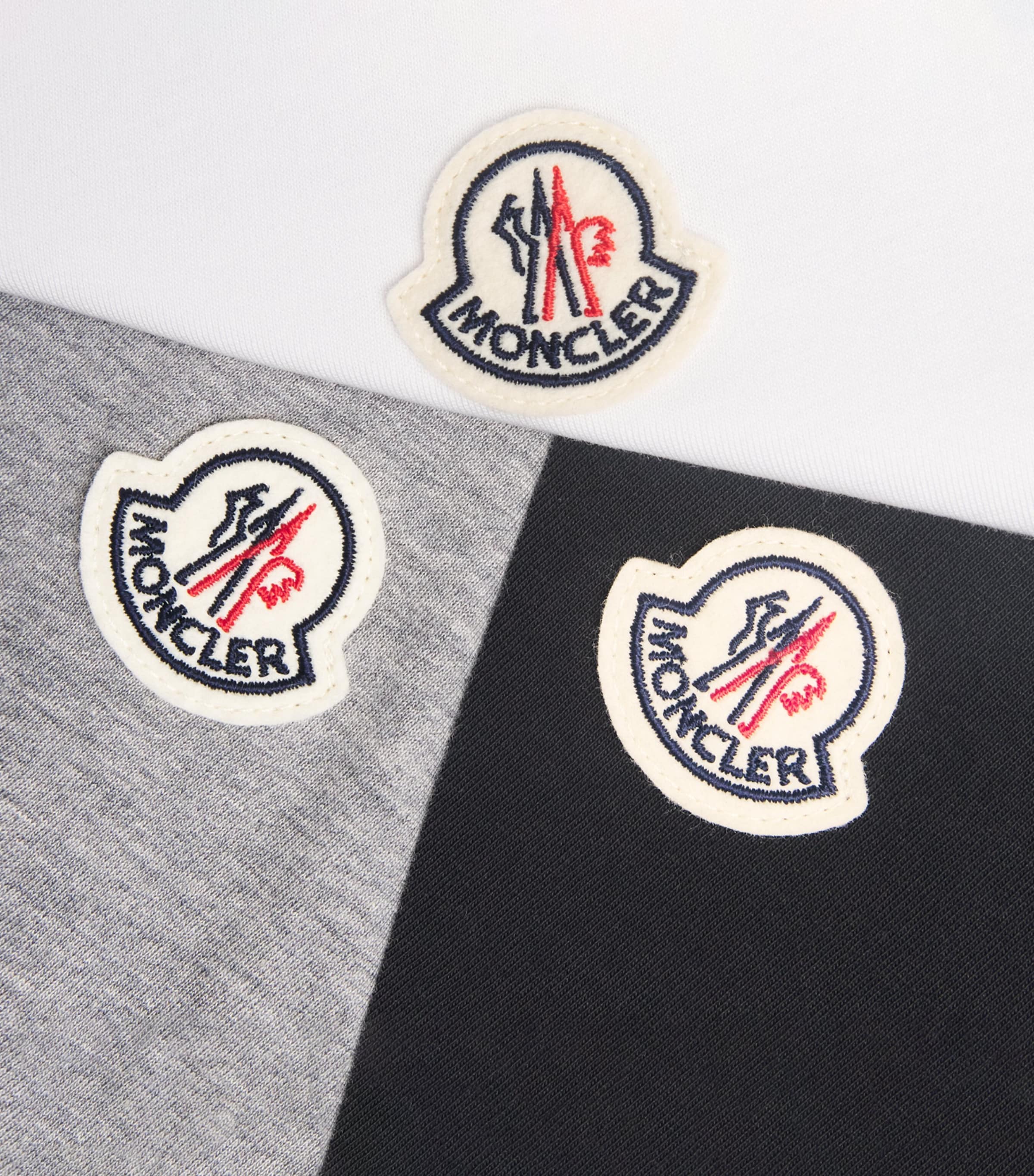 Moncler Mens Logo Patch T-Shirts (Pack of 3) Image 6