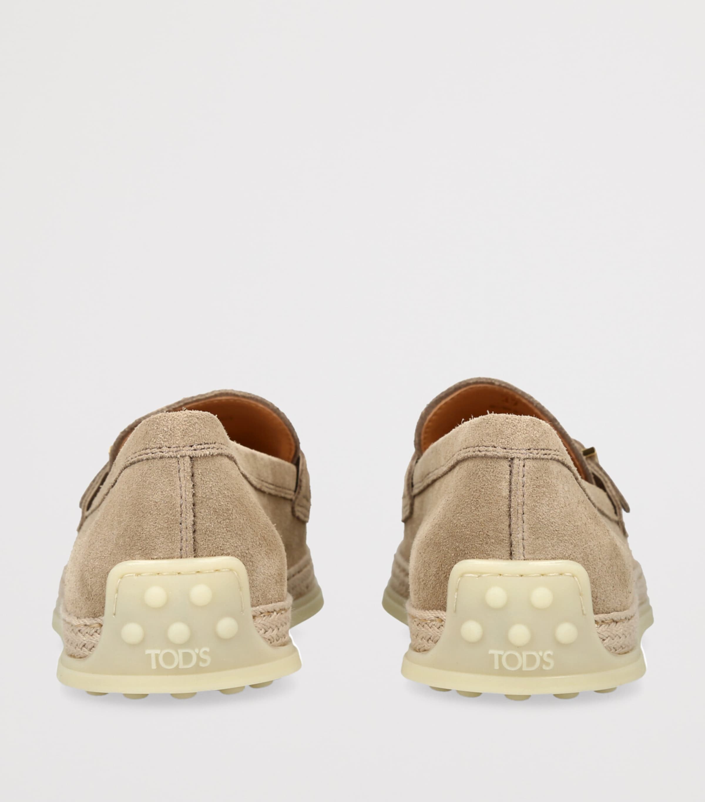 Tod's Suede City Gommino Espadrille Shoes Beige Image 2
