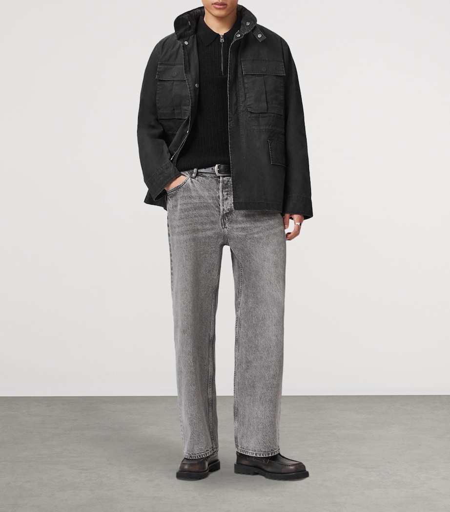 AllSaints Mens Organic Cotton Valen Jacket Washed Black Image 2