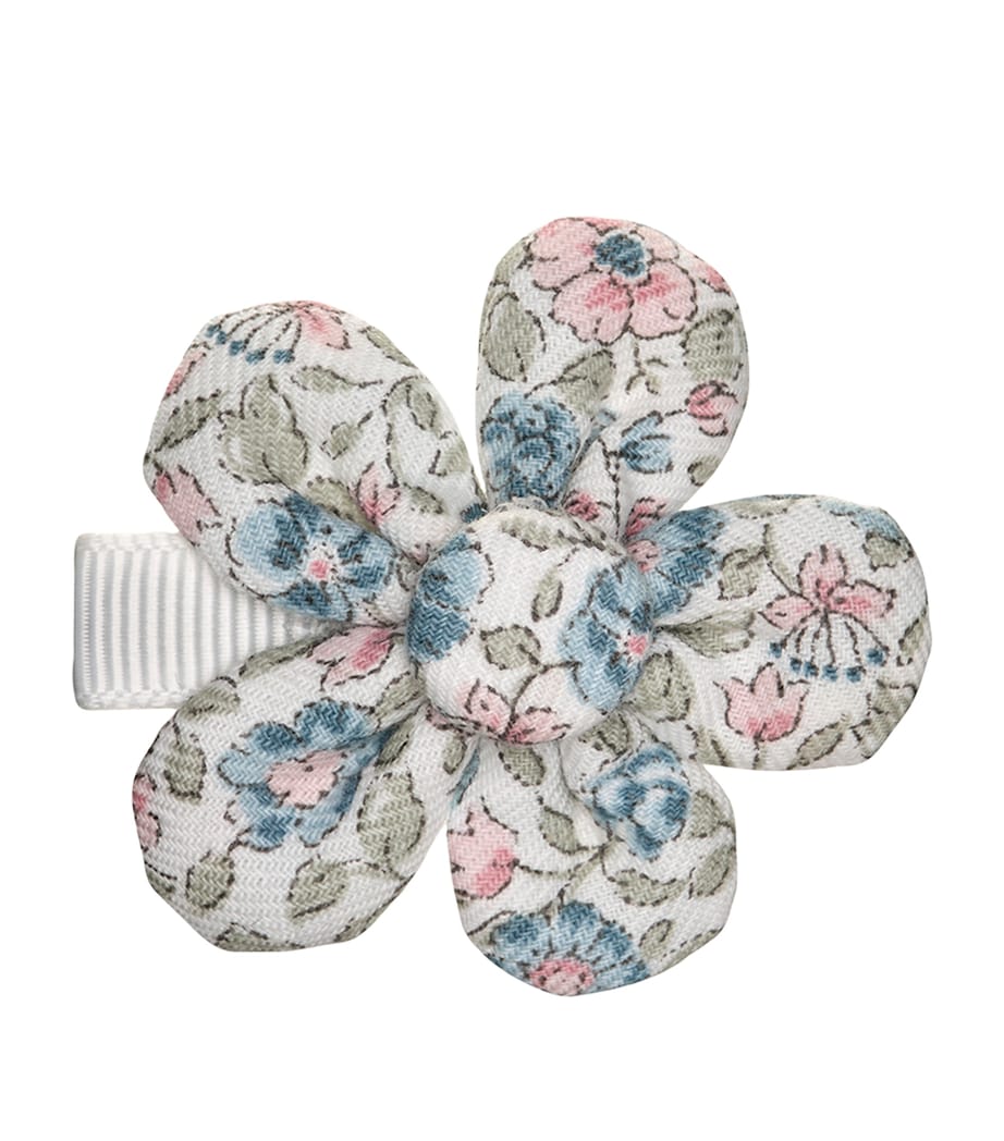 Trotters Cotton Floral Bow Hair Clip Blue Image 1