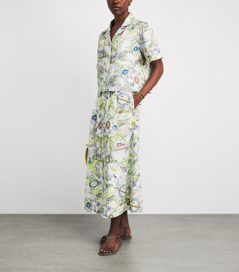 Maje Womens Postcard Print Maxi Skirt Postcard Print Image 2
