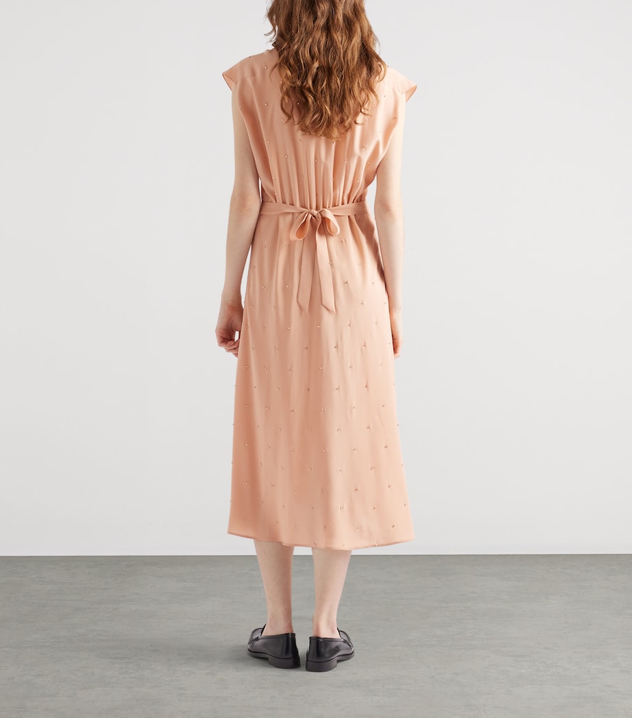 Silk Embellished Midi Dress F0075 Image 5