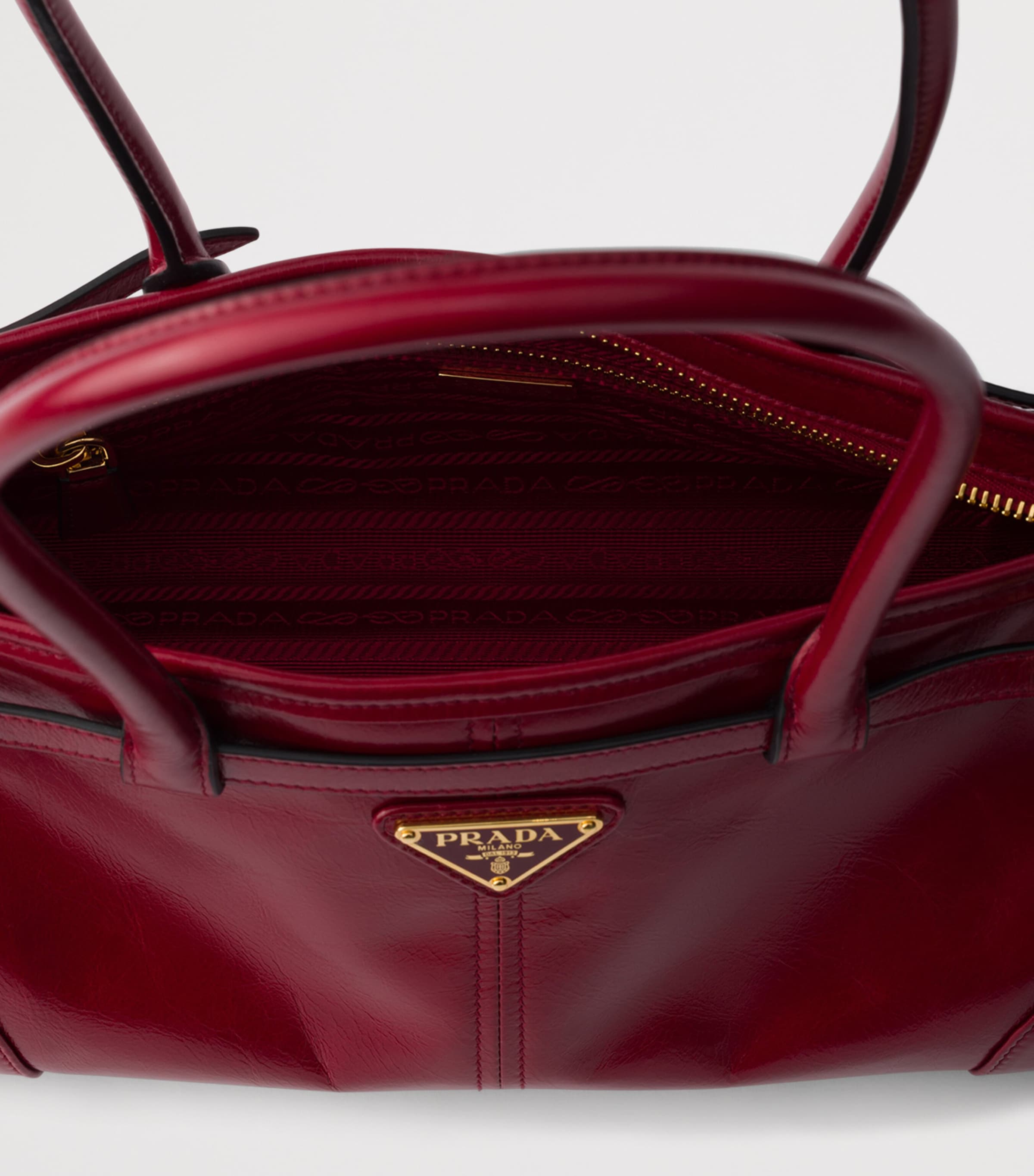 Prada Medium Leather Bonnie Shoulder Bag Red Image 6