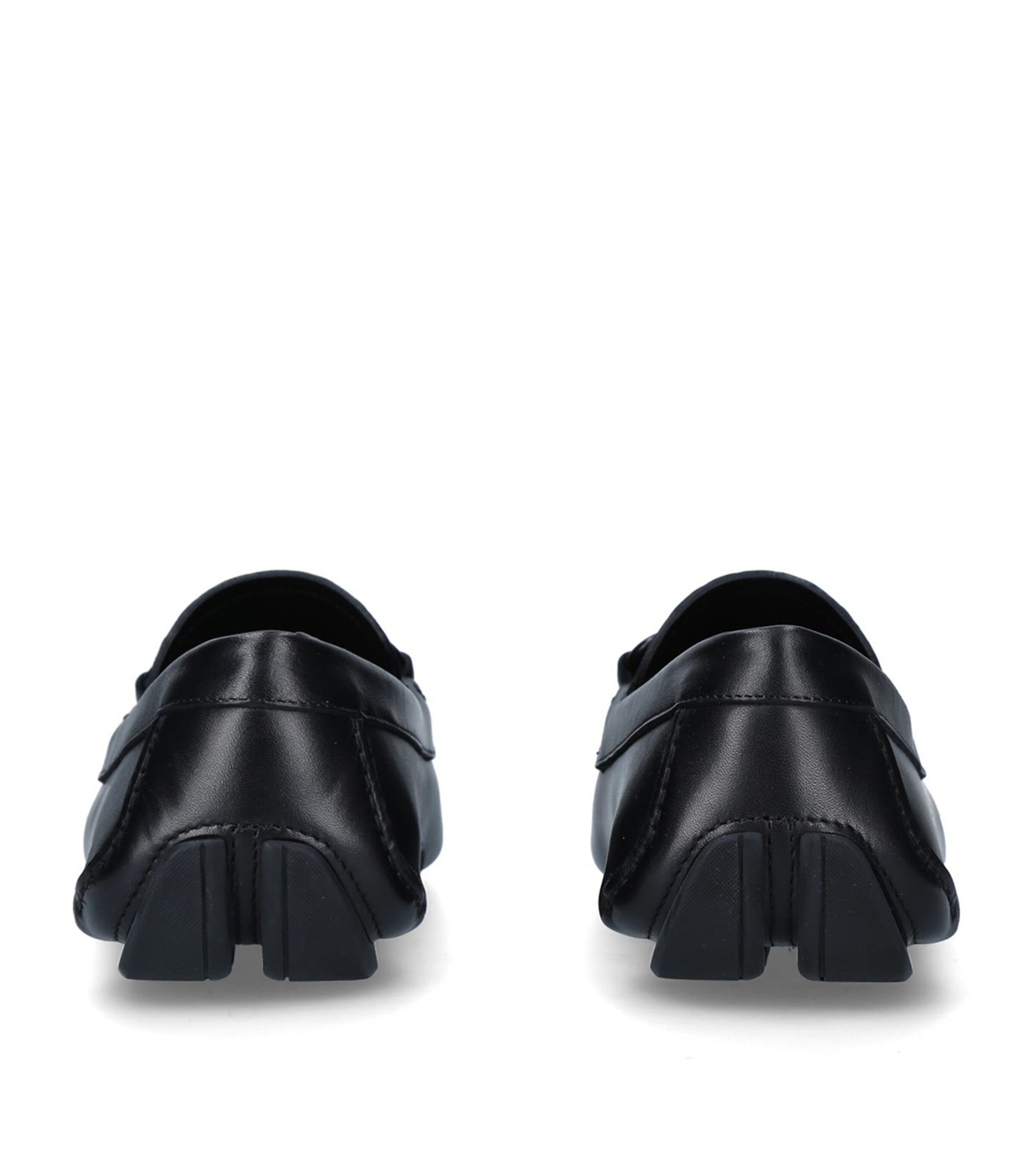 Salvatore Ferragamo Leather Parigi Driving Shoes Black Image 2