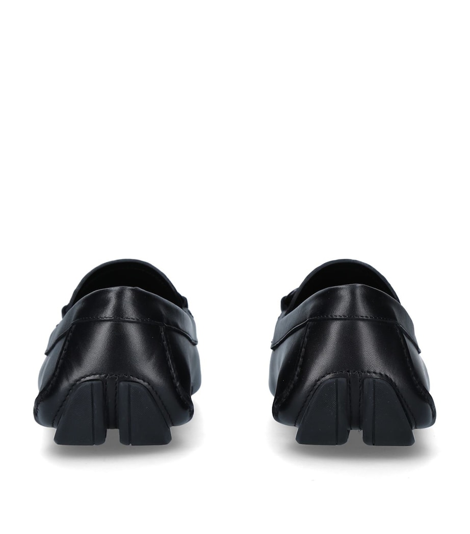Salvatore Ferragamo Leather Parigi Driving Shoes Black Image 2