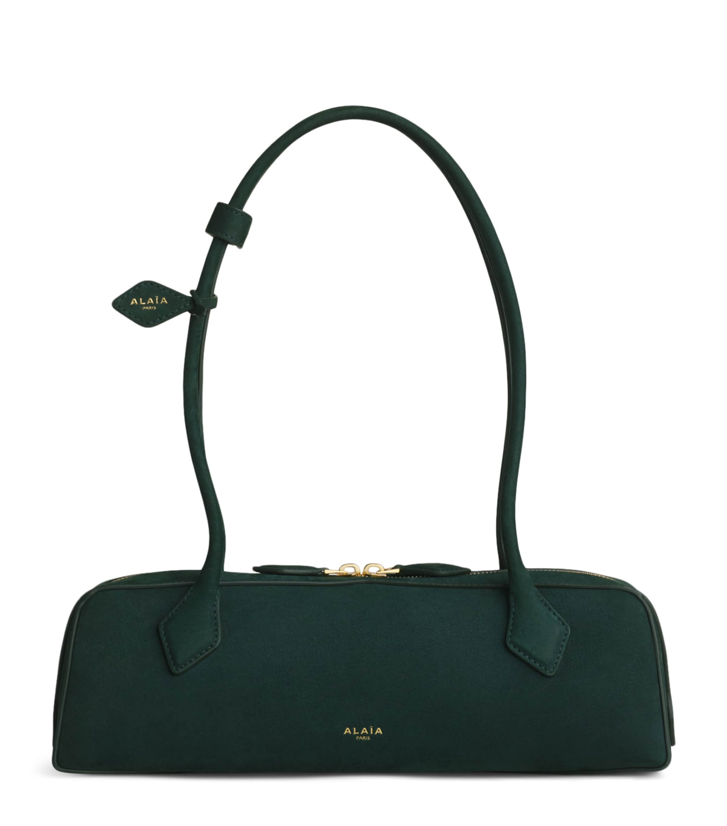 Alaïa Medium Suede Le Teckel Shoulder Bag Or Image 1