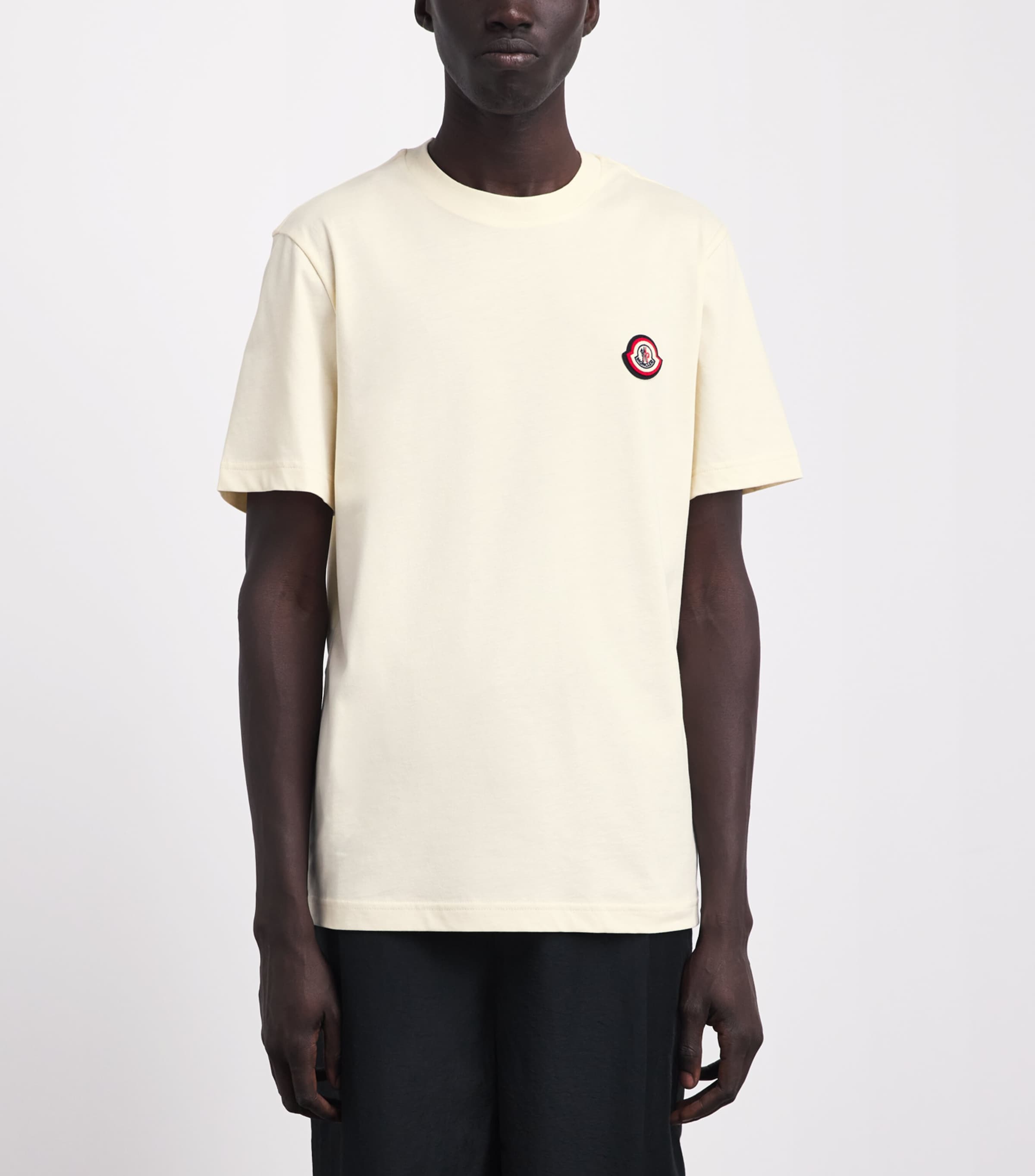 Moncler Mens Cotton Logo-Patch T-Shirt Image 4
