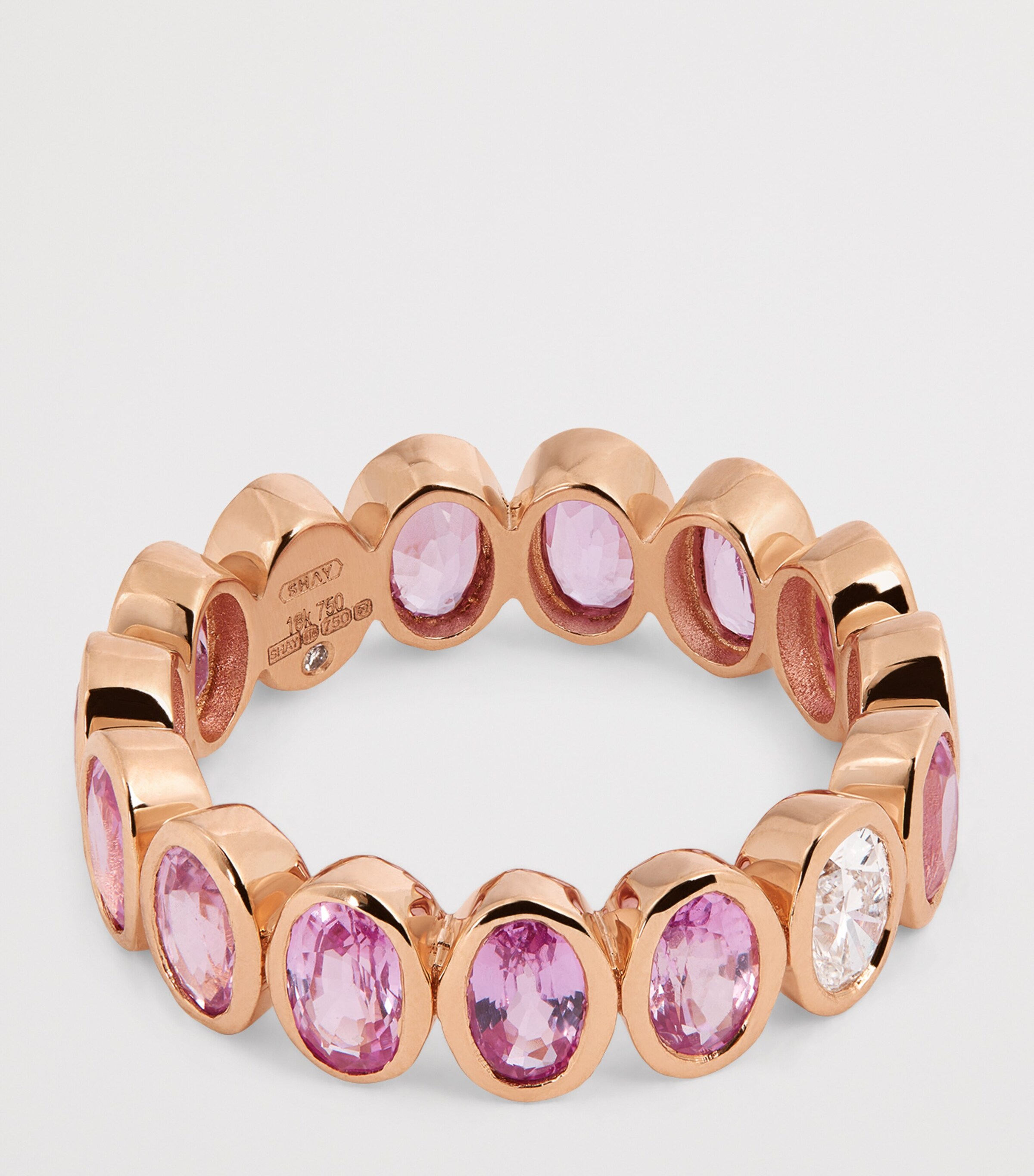 SHAY Rose Gold, Diamond and Sapphire Eternity Ring Rose Gold Image 4