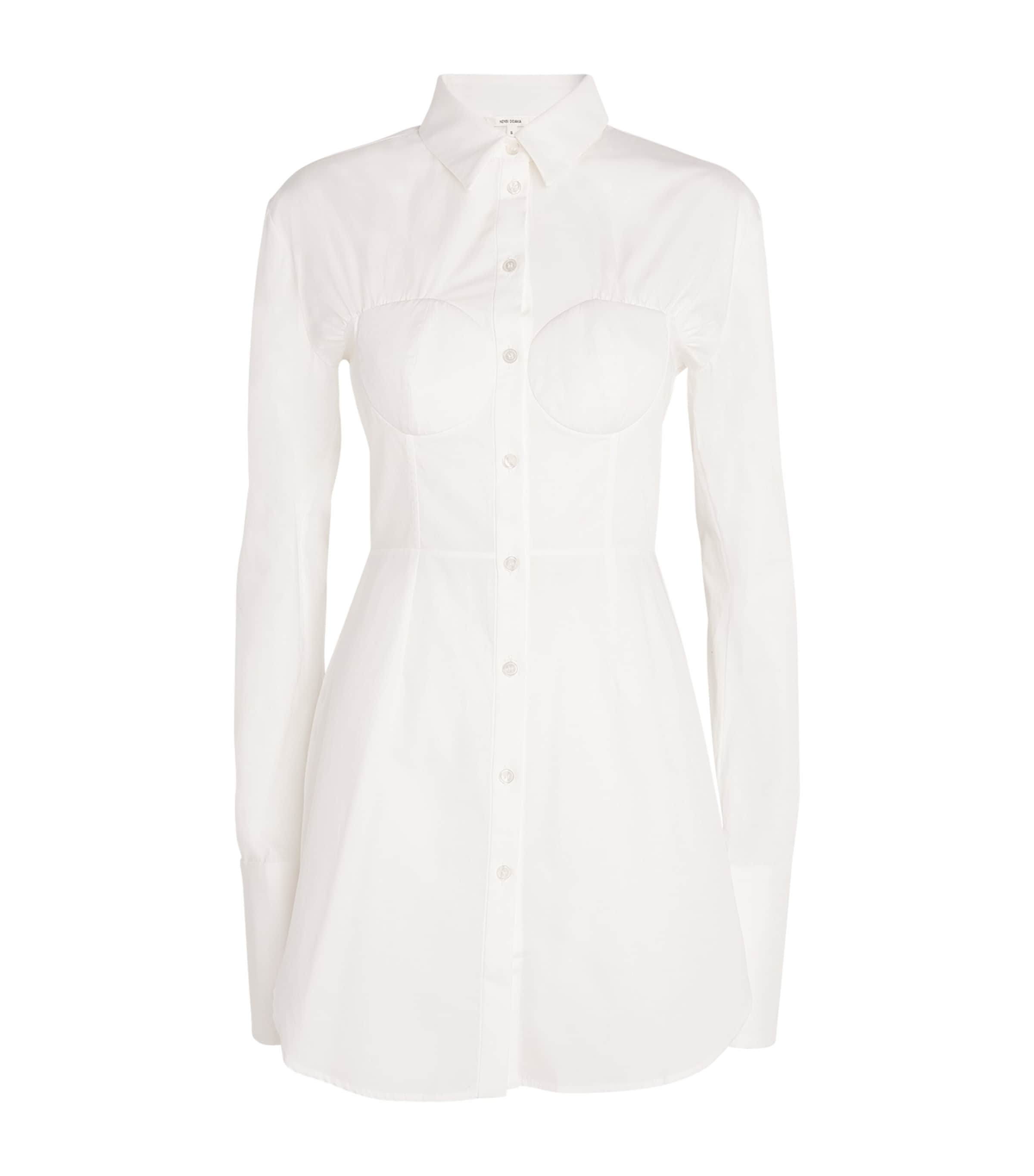 Shop Nensi Dojaka Cotton Corseted Longline Shirt In White