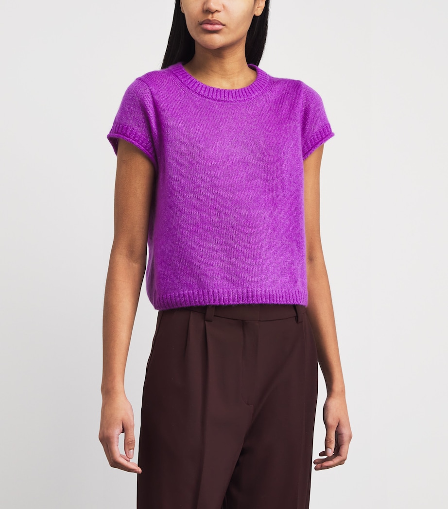 ME+EM Womens Merino Wool-Cashmere-Silk T-Shirt Violet Purple Image 4