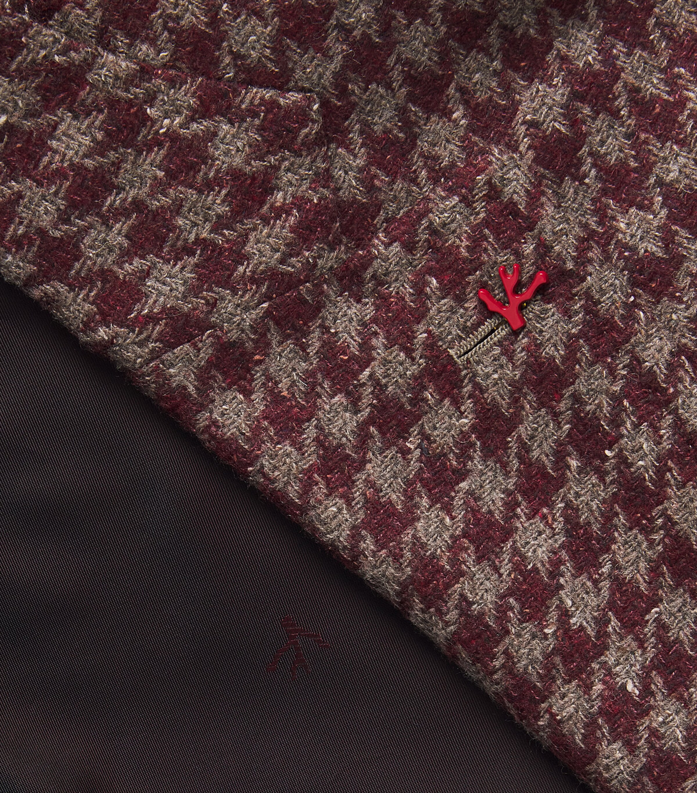 Isaia Mens Wool-Cashmere-Silk Houndstooth Capri Blazer Image 6